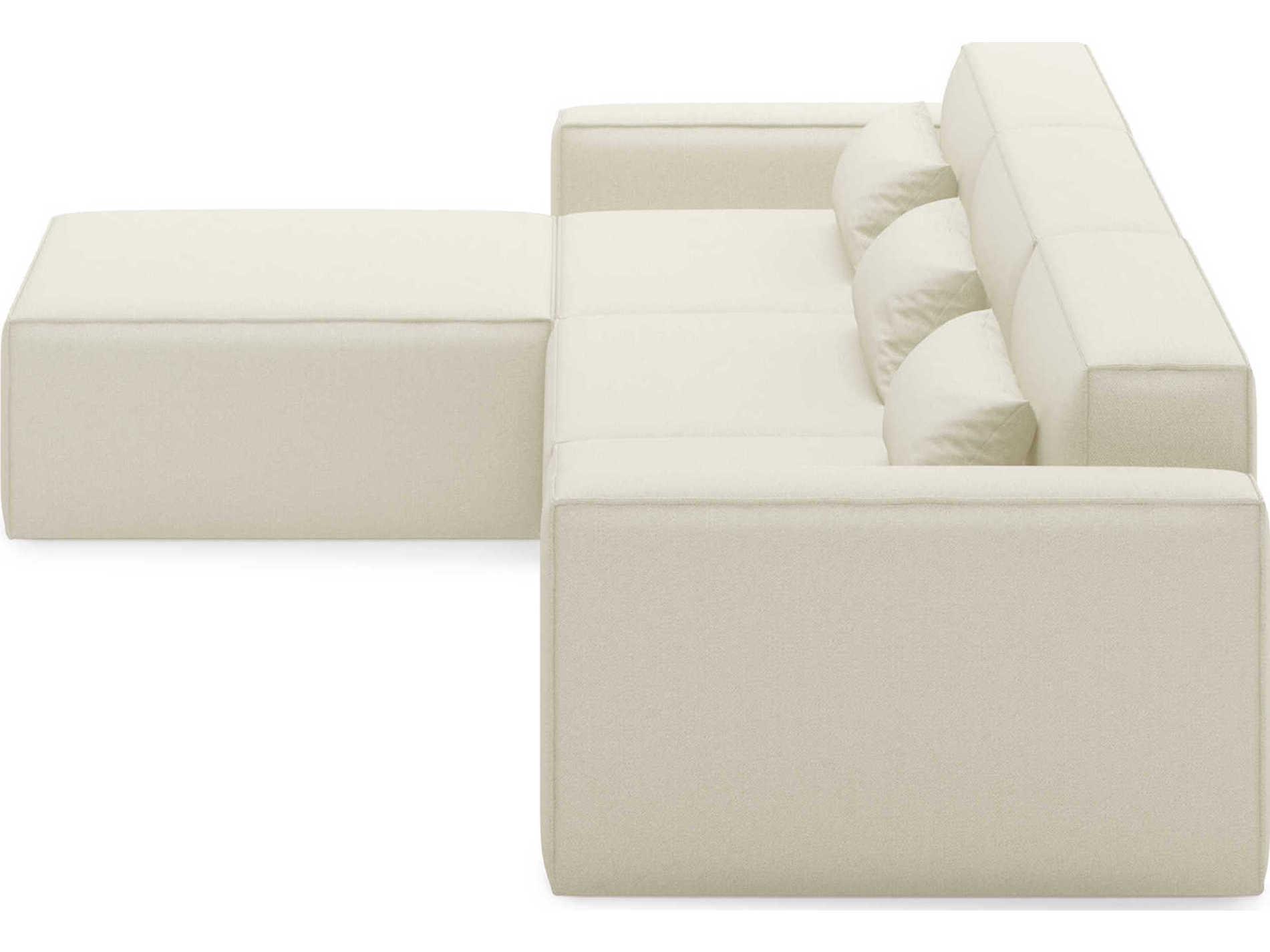 Gus* Modern Mix White Upholstered Sectional Sofa
