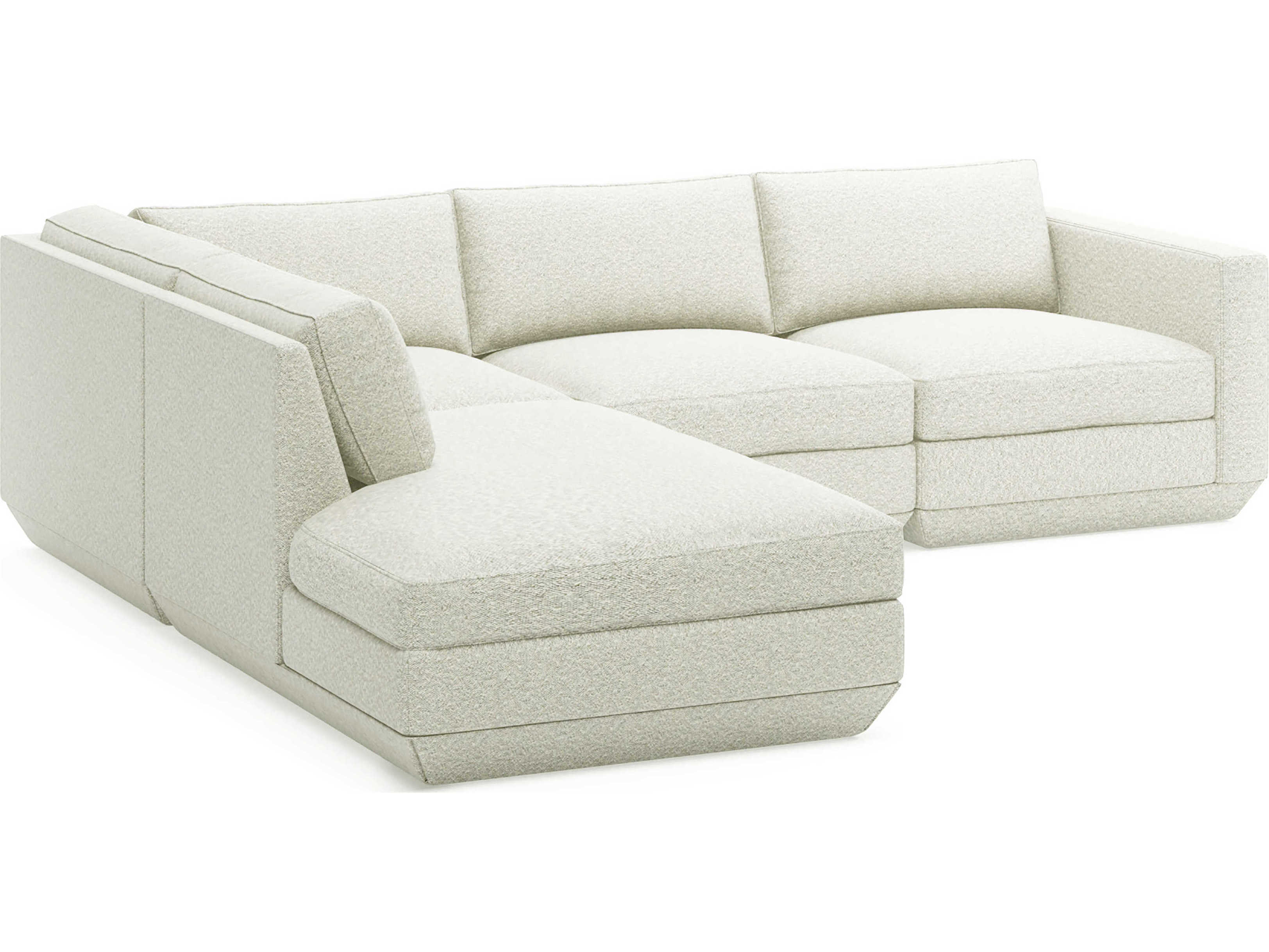 Gus* Modern Podium White Upholstered Sectional Sofa