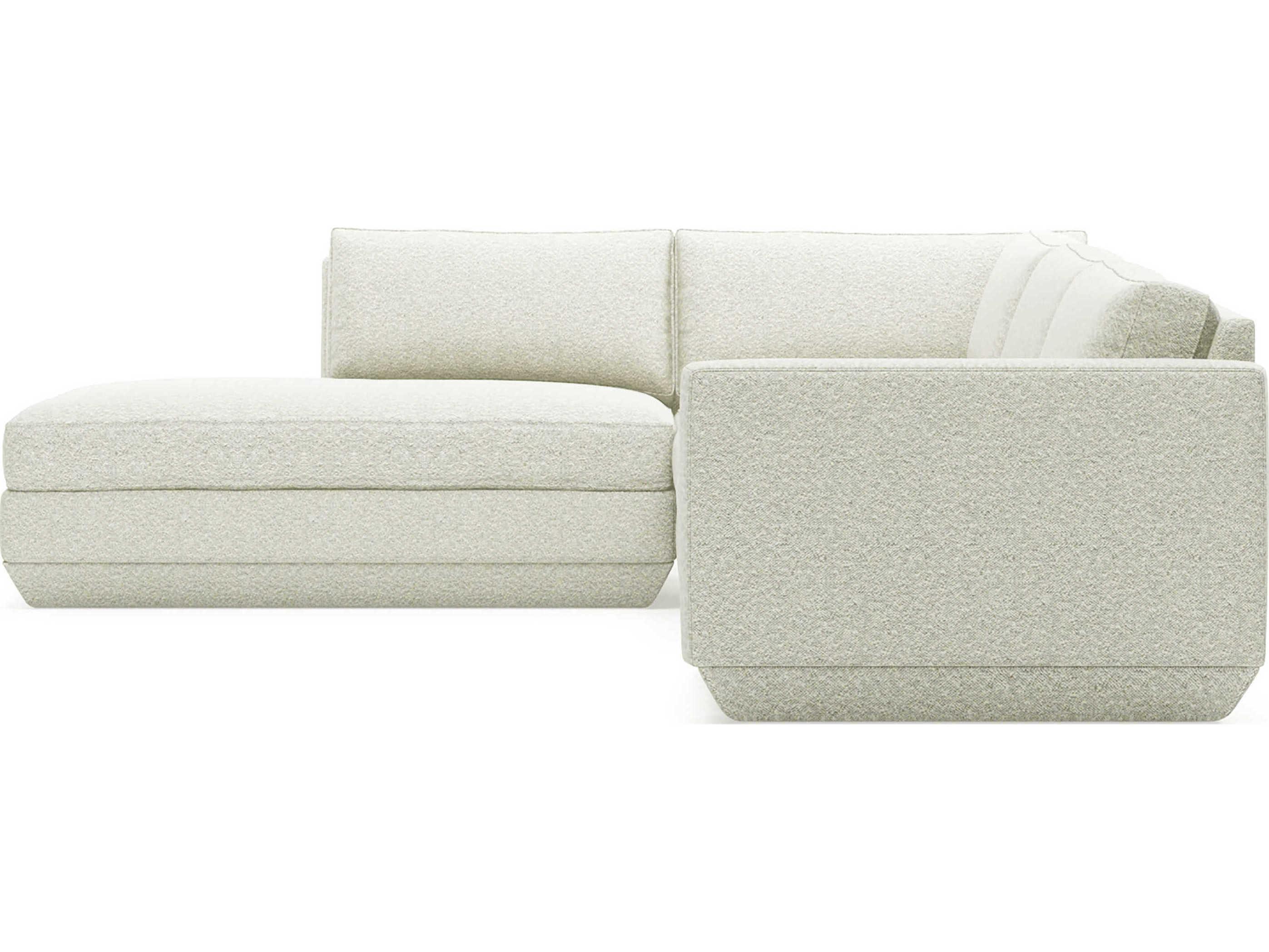 Gus* Modern Podium White Upholstered Sectional Sofa