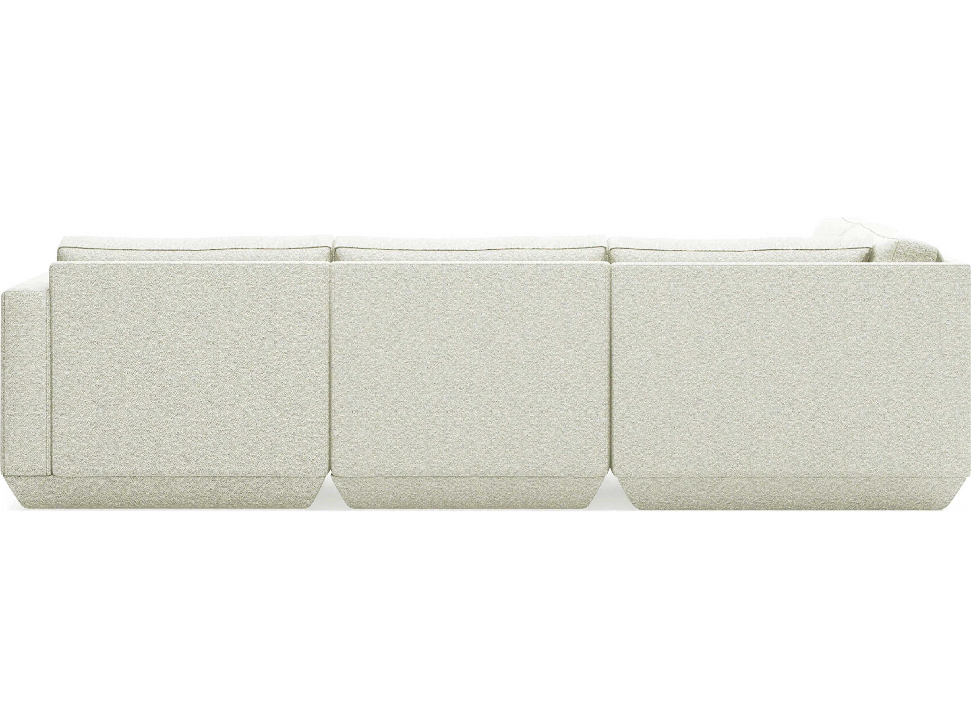 Gus* Modern Podium White Upholstered Sectional Sofa