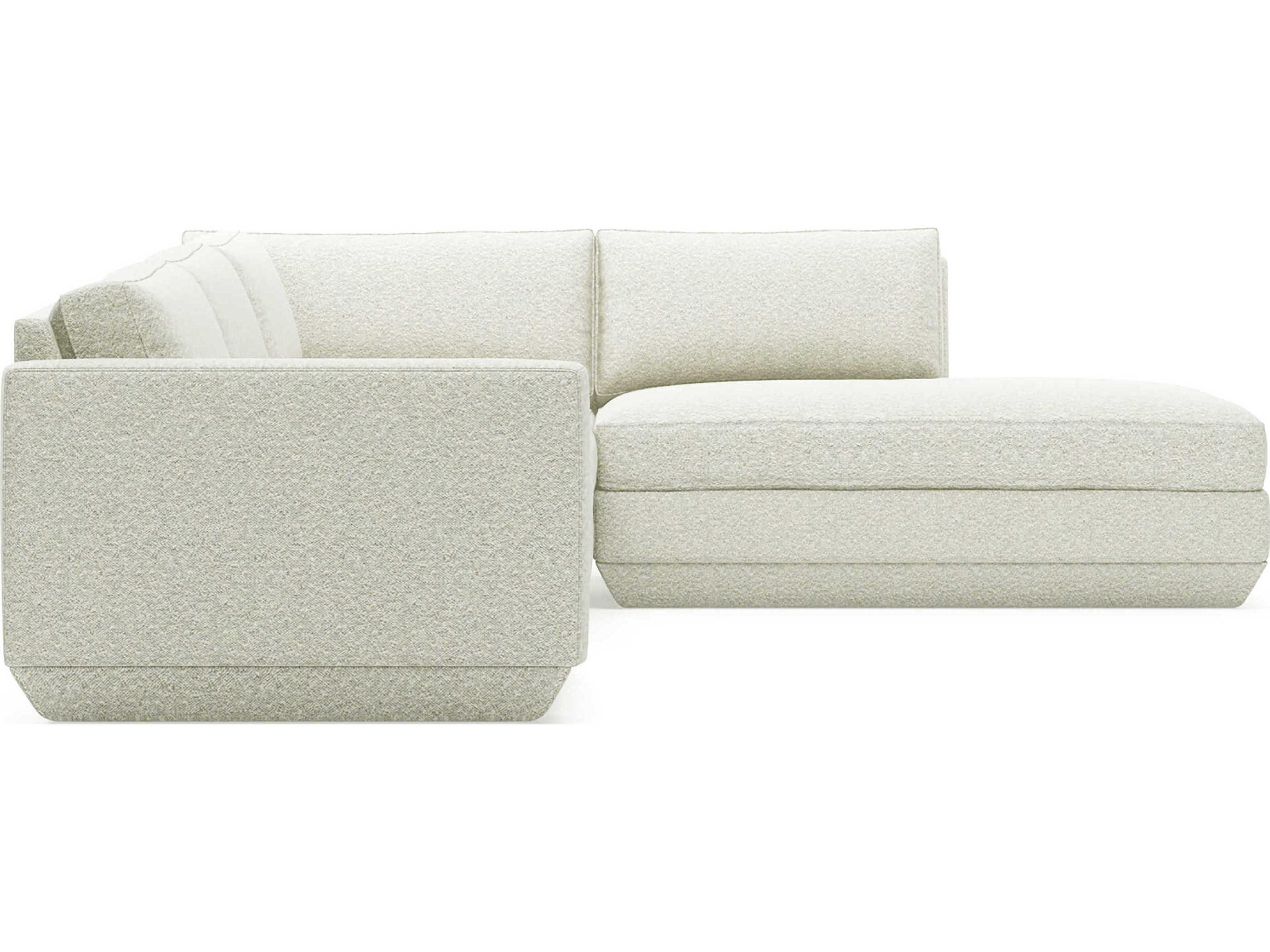Gus* Modern Podium White Upholstered Sectional Sofa