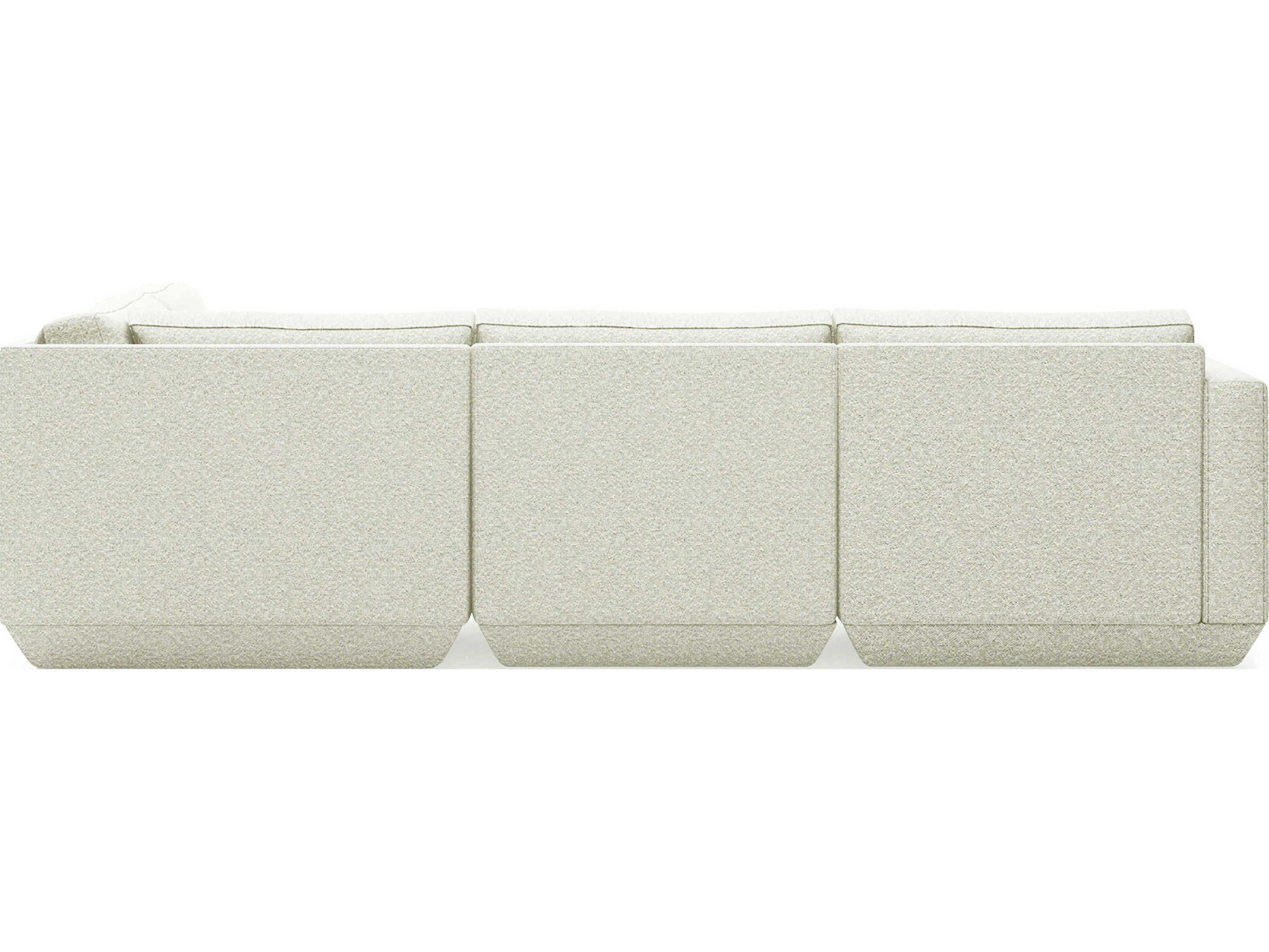 Gus* Modern Podium White Upholstered Sectional Sofa