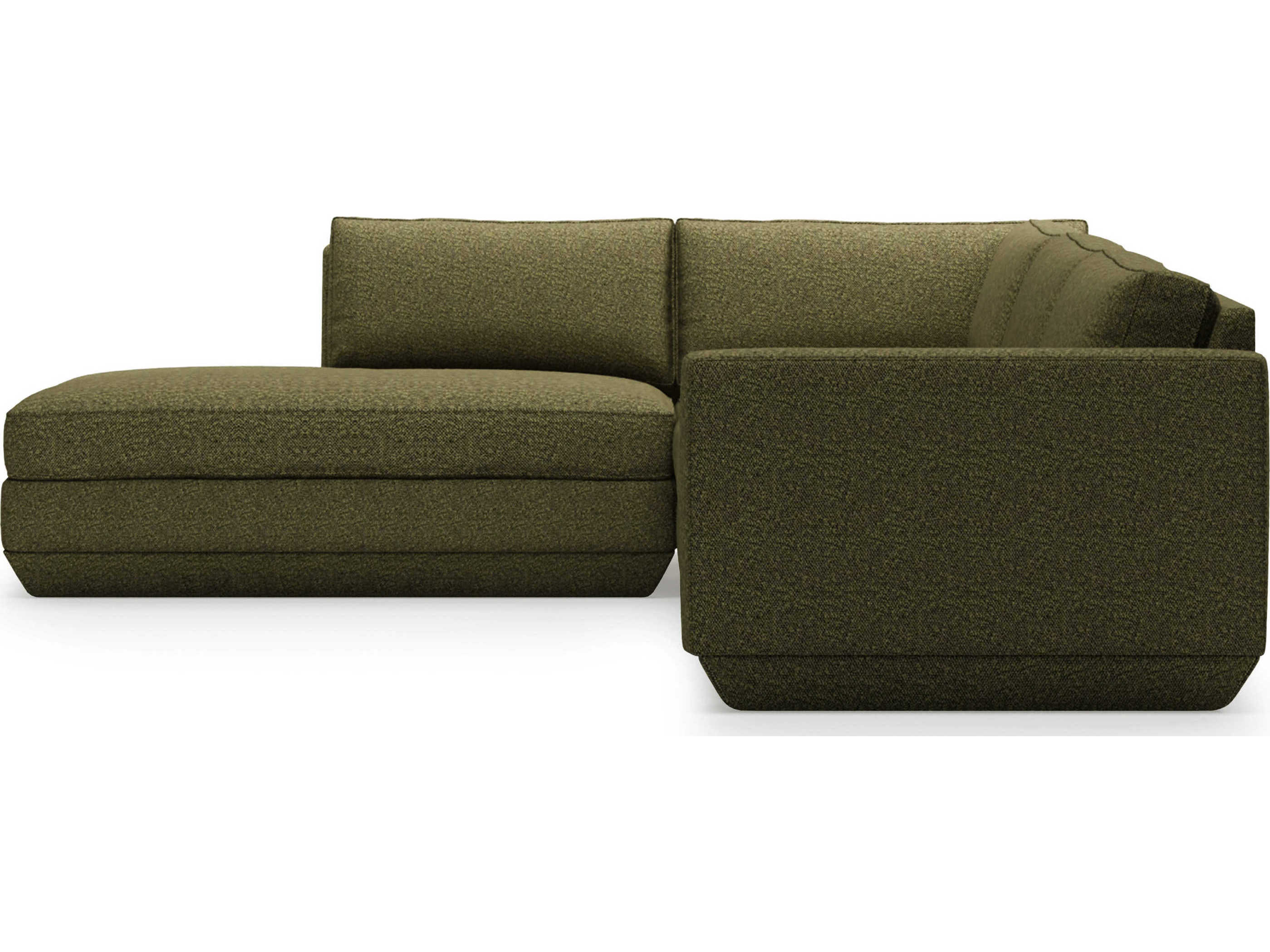 Gus* Modern Podium Green Upholstered Sectional Sofa