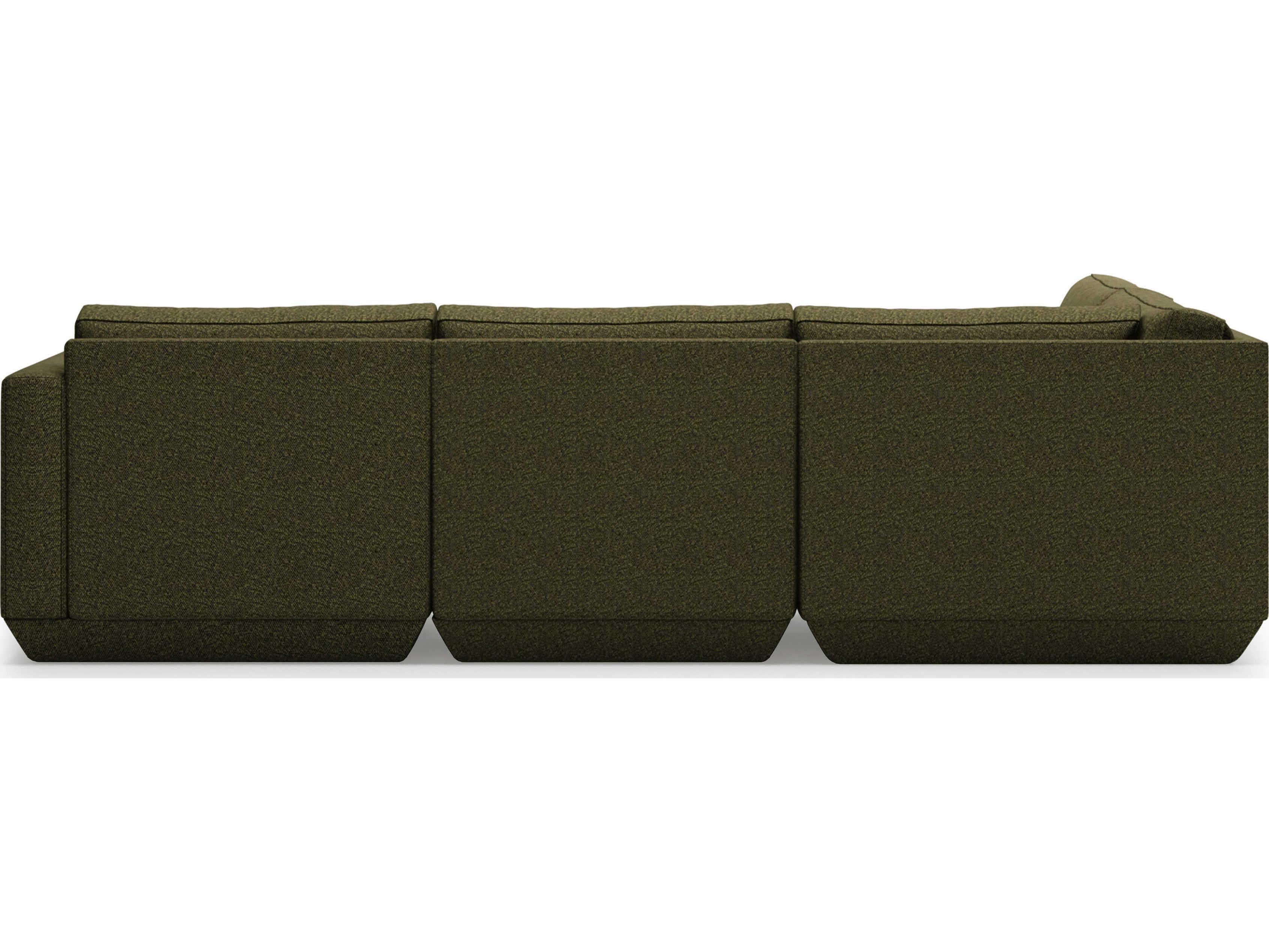 Gus* Modern Podium Green Upholstered Sectional Sofa