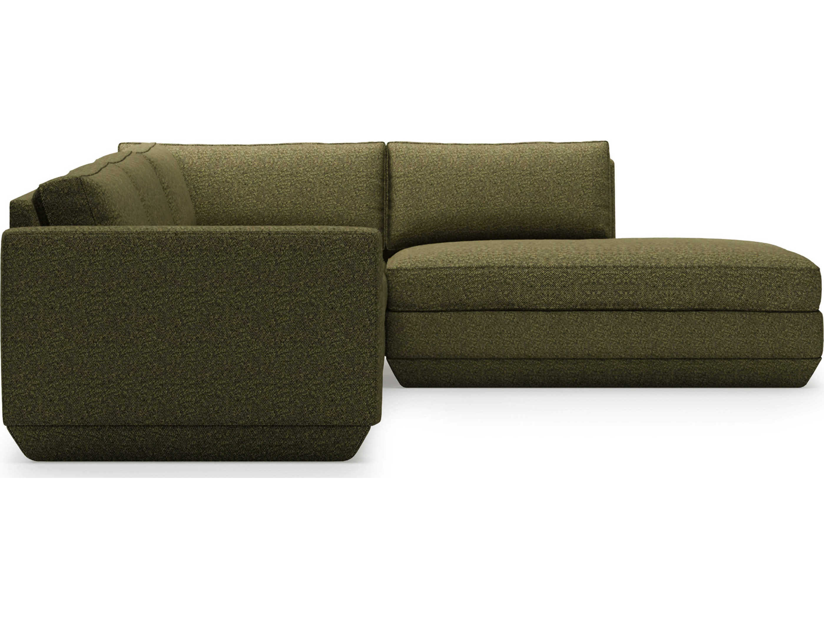 Gus* Modern Podium Green Upholstered Sectional Sofa