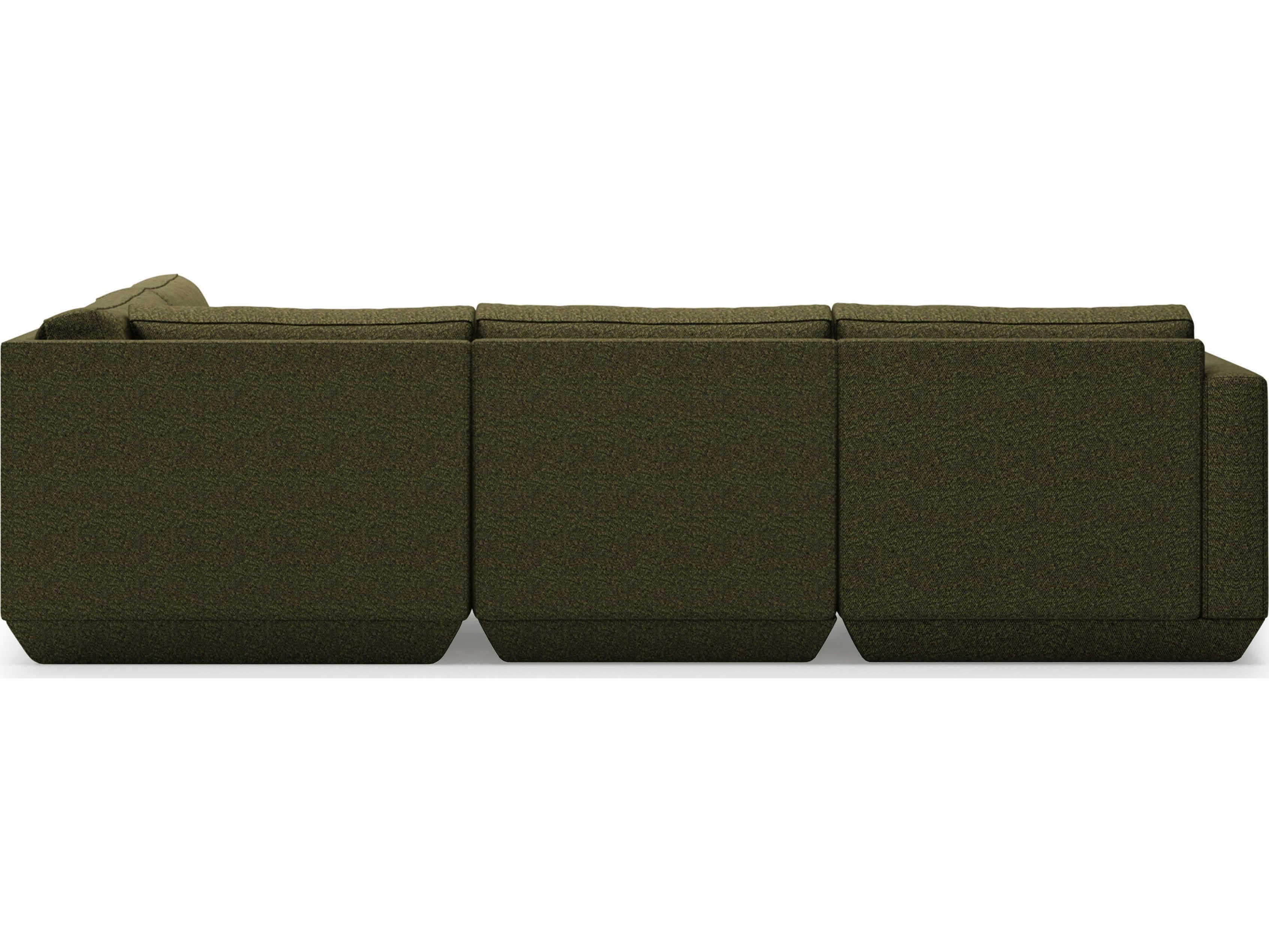 Gus* Modern Podium Green Upholstered Sectional Sofa