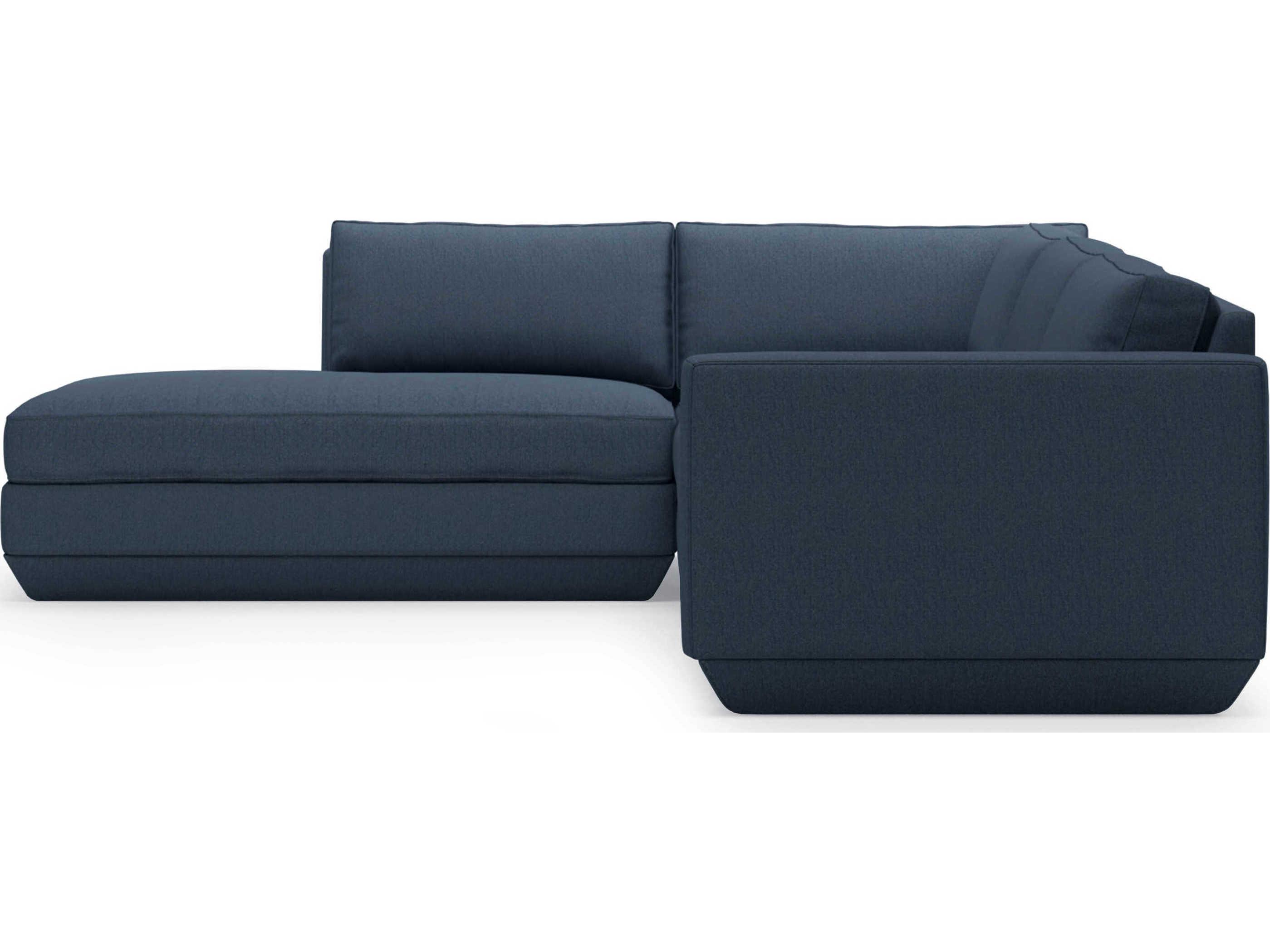 Gus* Modern Podium Blue Upholstered Sectional Sofa