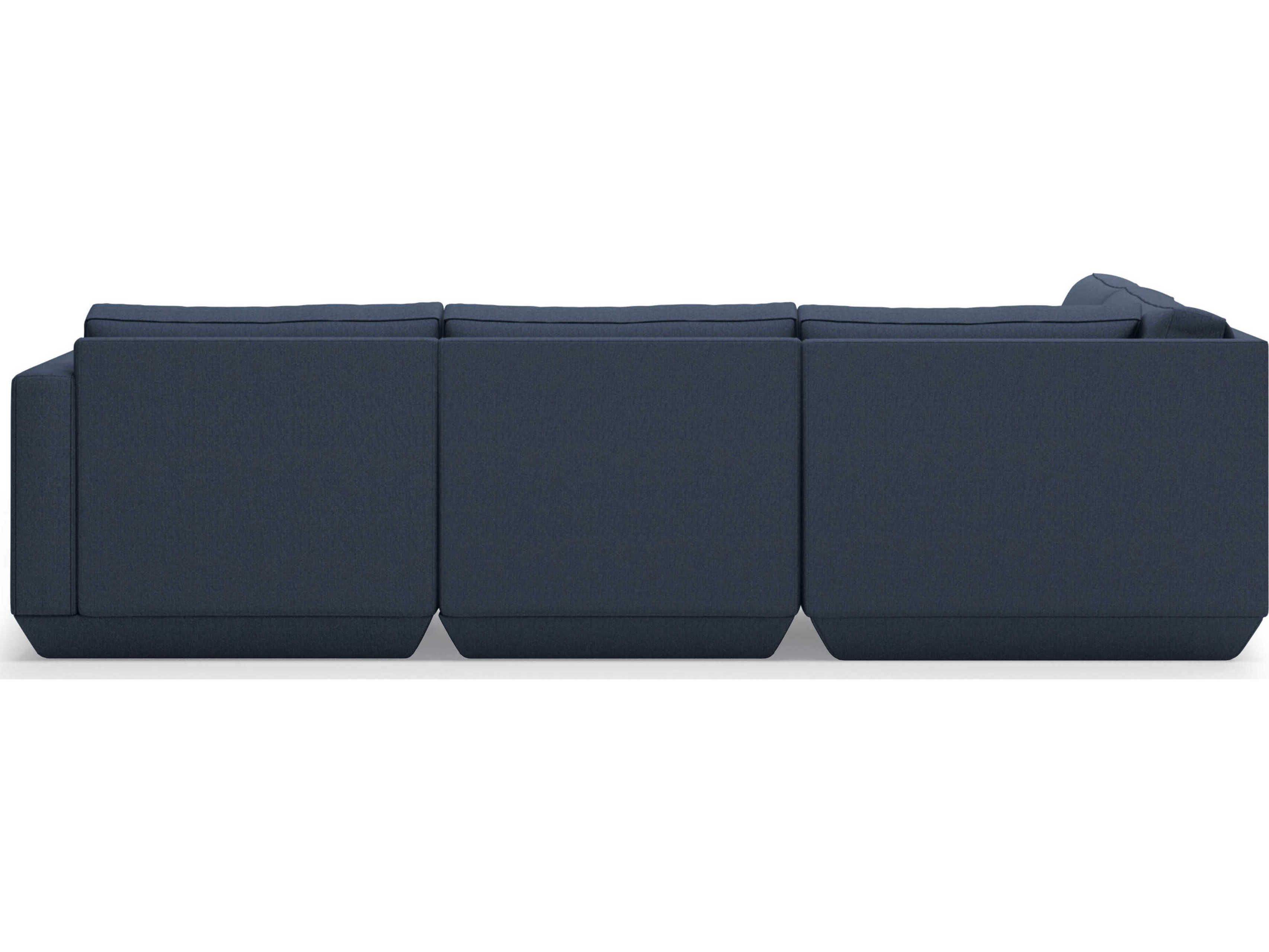 Gus* Modern Podium Blue Upholstered Sectional Sofa