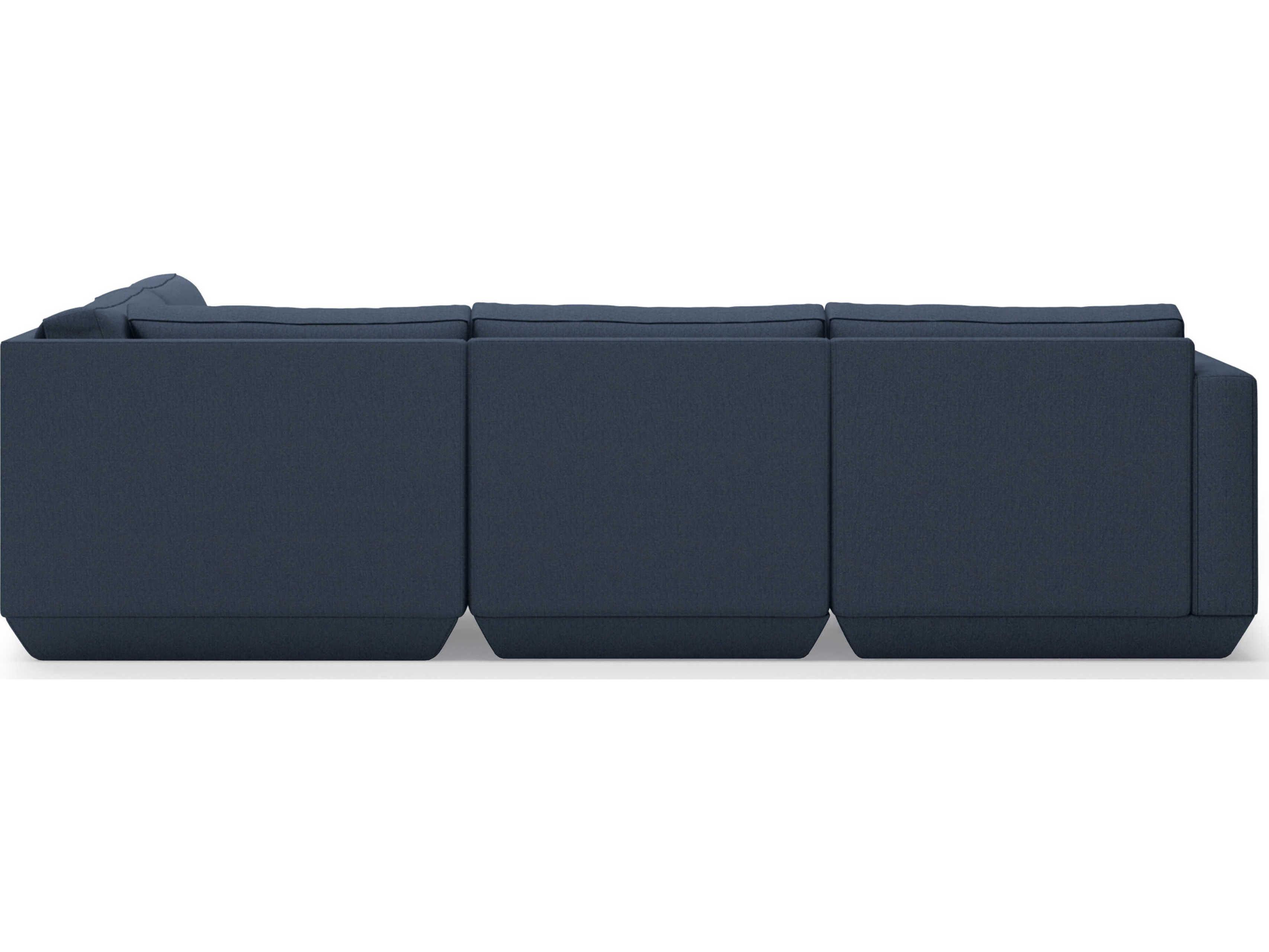 Gus* Modern Podium Blue Upholstered Sectional Sofa
