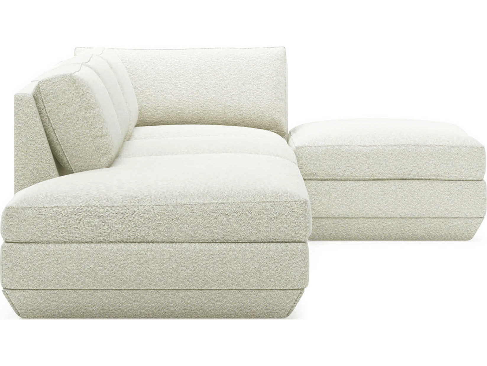 Gus* Modern Podium White Upholstered Sectional Sofa