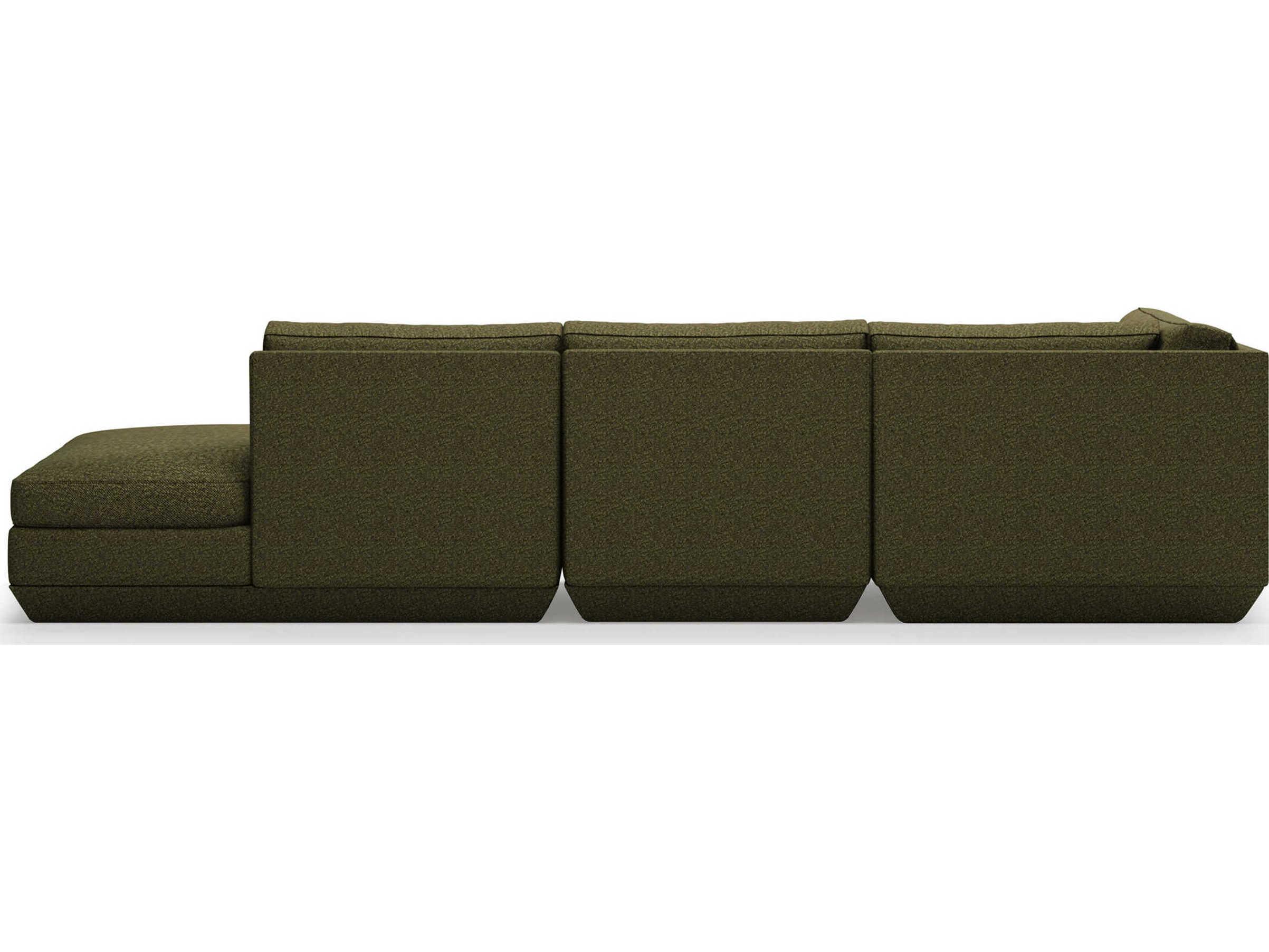 Gus* Modern Podium Green Upholstered Sectional Sofa