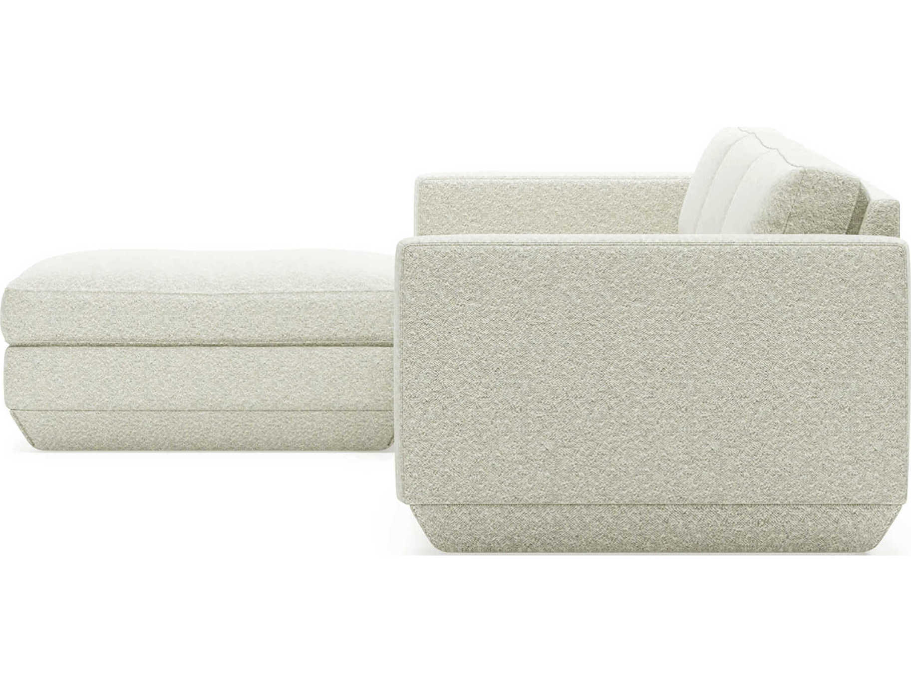 Gus* Modern Podium White Upholstered Sectional Sofa