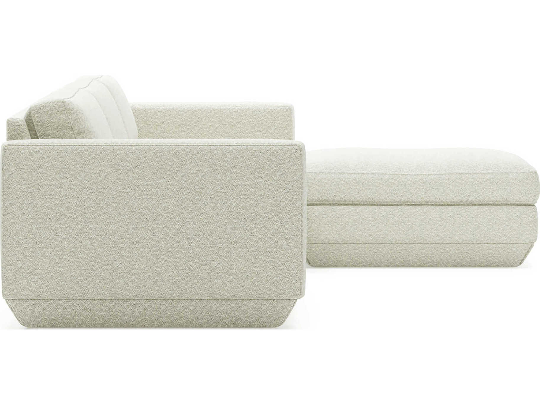 Gus* Modern Podium White Upholstered Sectional Sofa