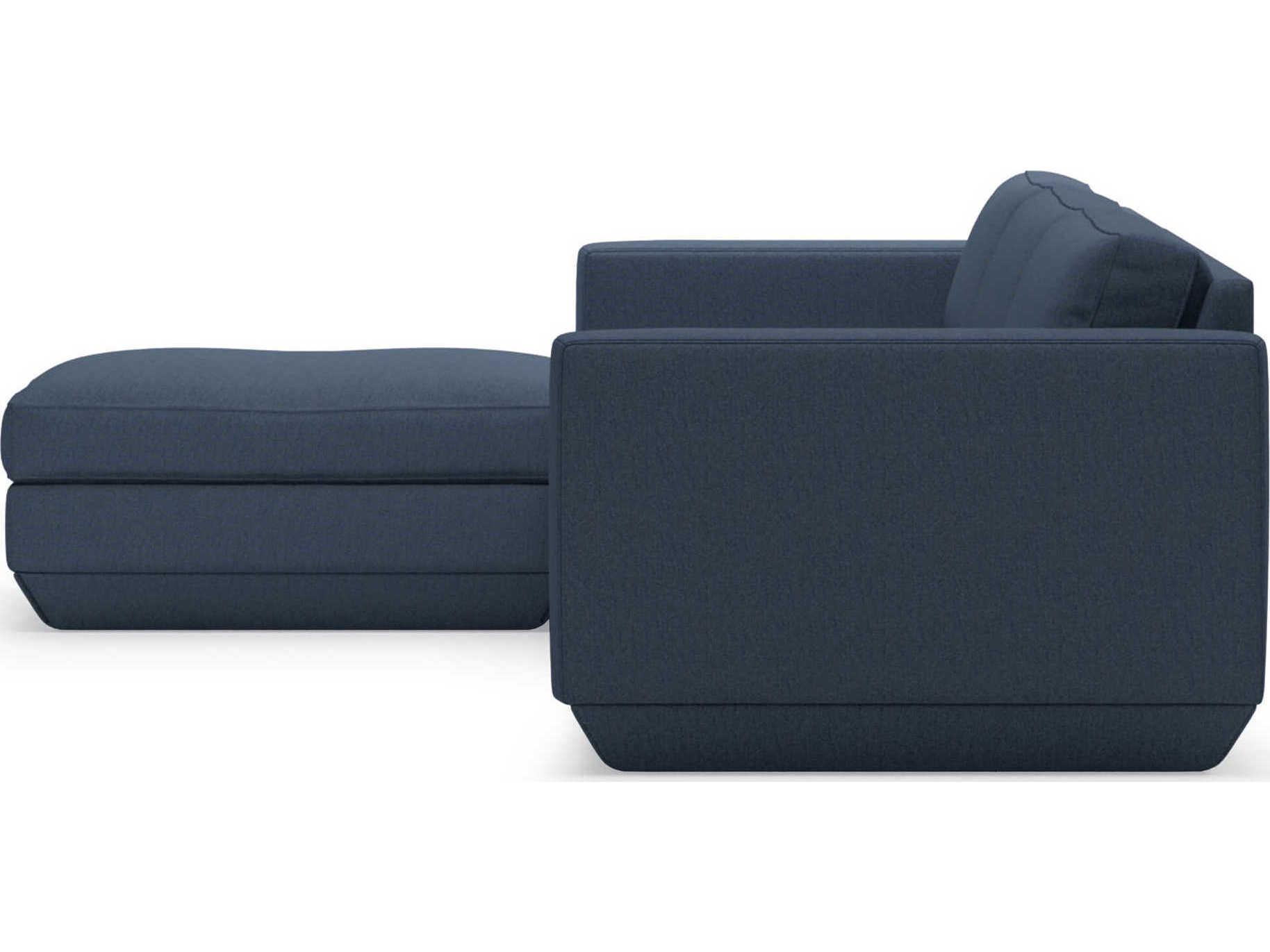 Gus* Modern Podium Blue Upholstered Sectional Sofa
