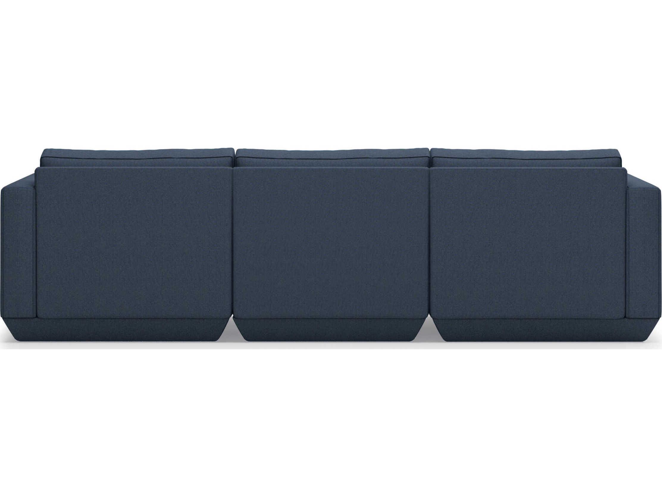 Gus* Modern Podium Blue Upholstered Sectional Sofa