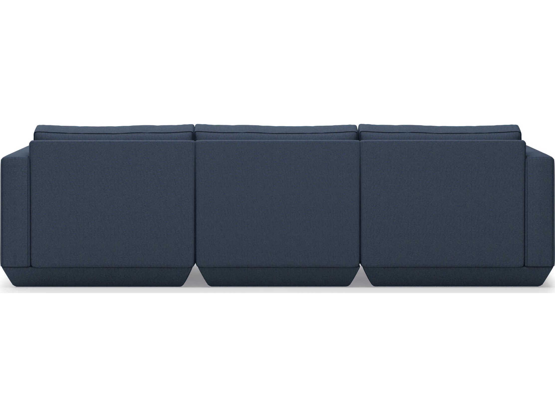 Gus* Modern Podium Blue Upholstered Sectional Sofa