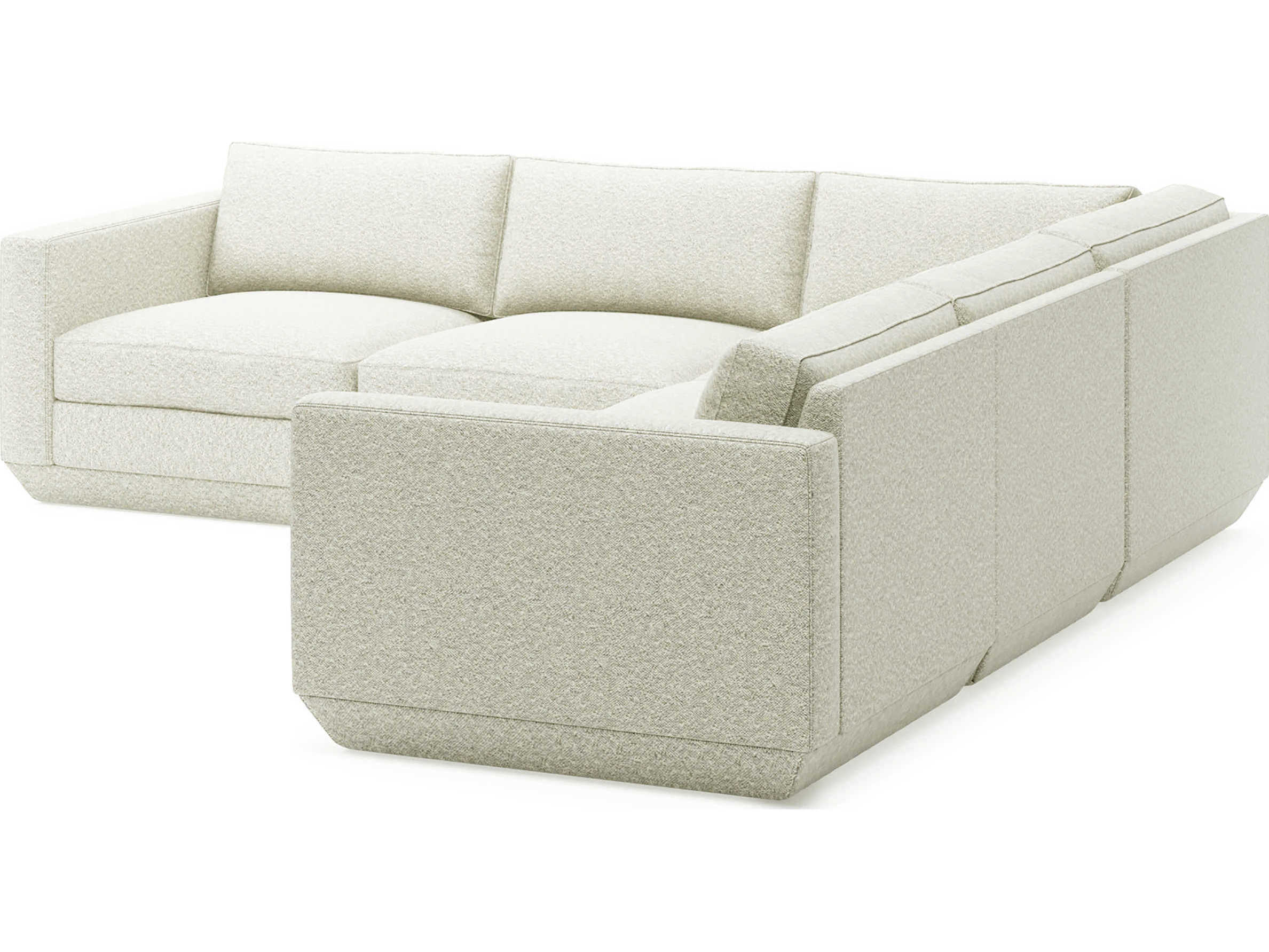 Gus* Modern Podium White Upholstered Sectional Sofa
