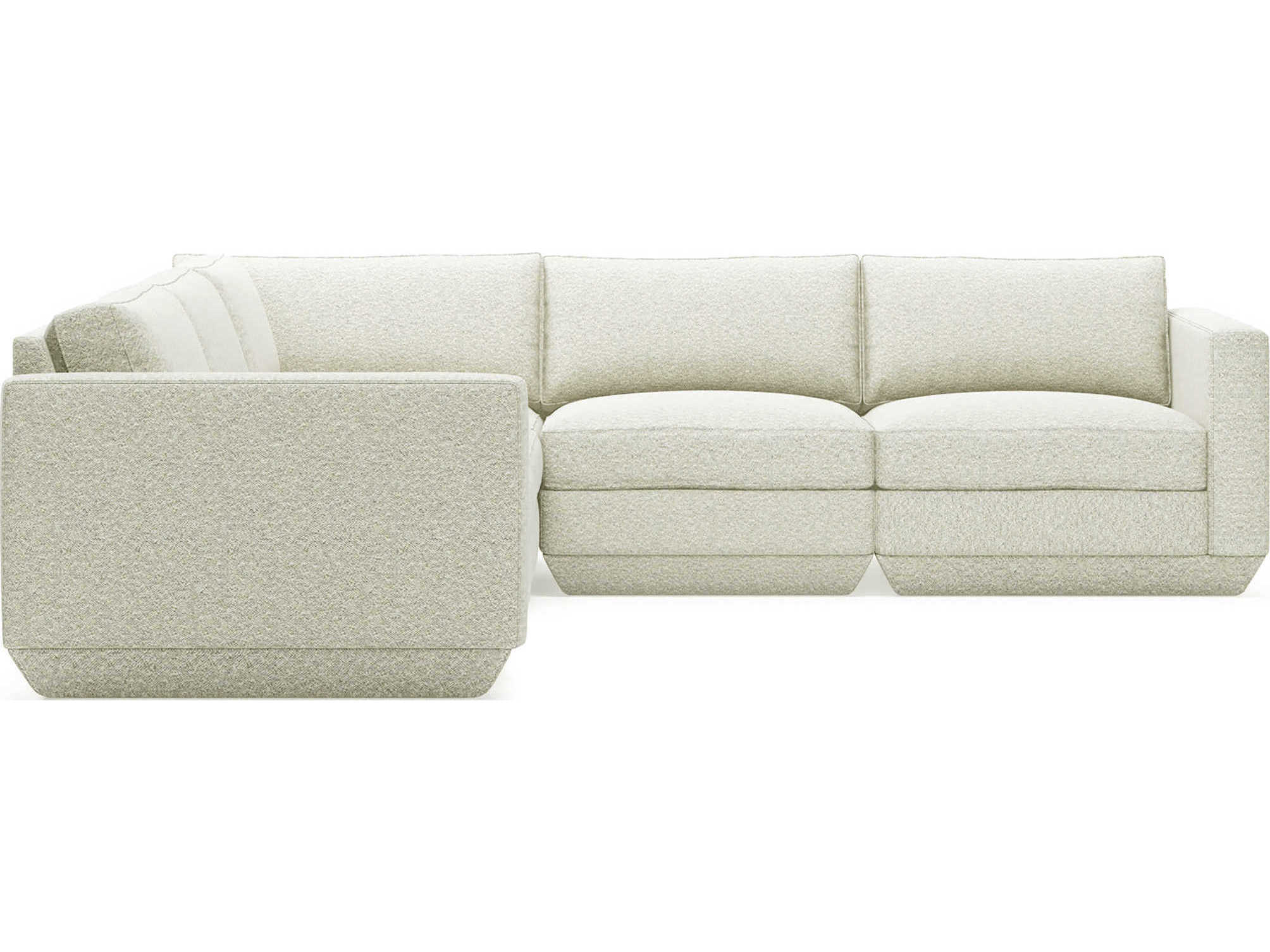 Gus* Modern Podium White Upholstered Sectional Sofa