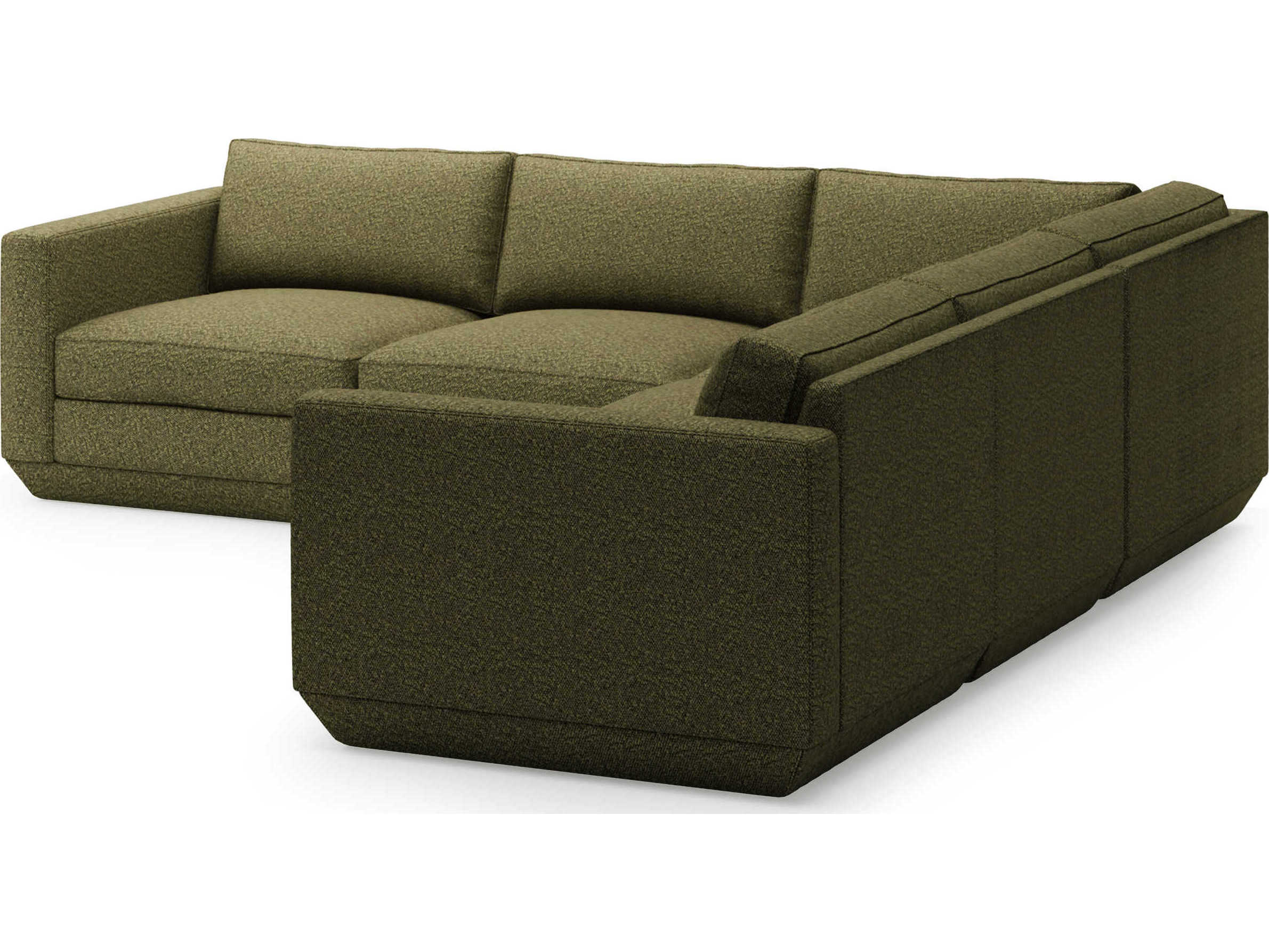 Gus* Modern Podium Green Upholstered Sectional Sofa
