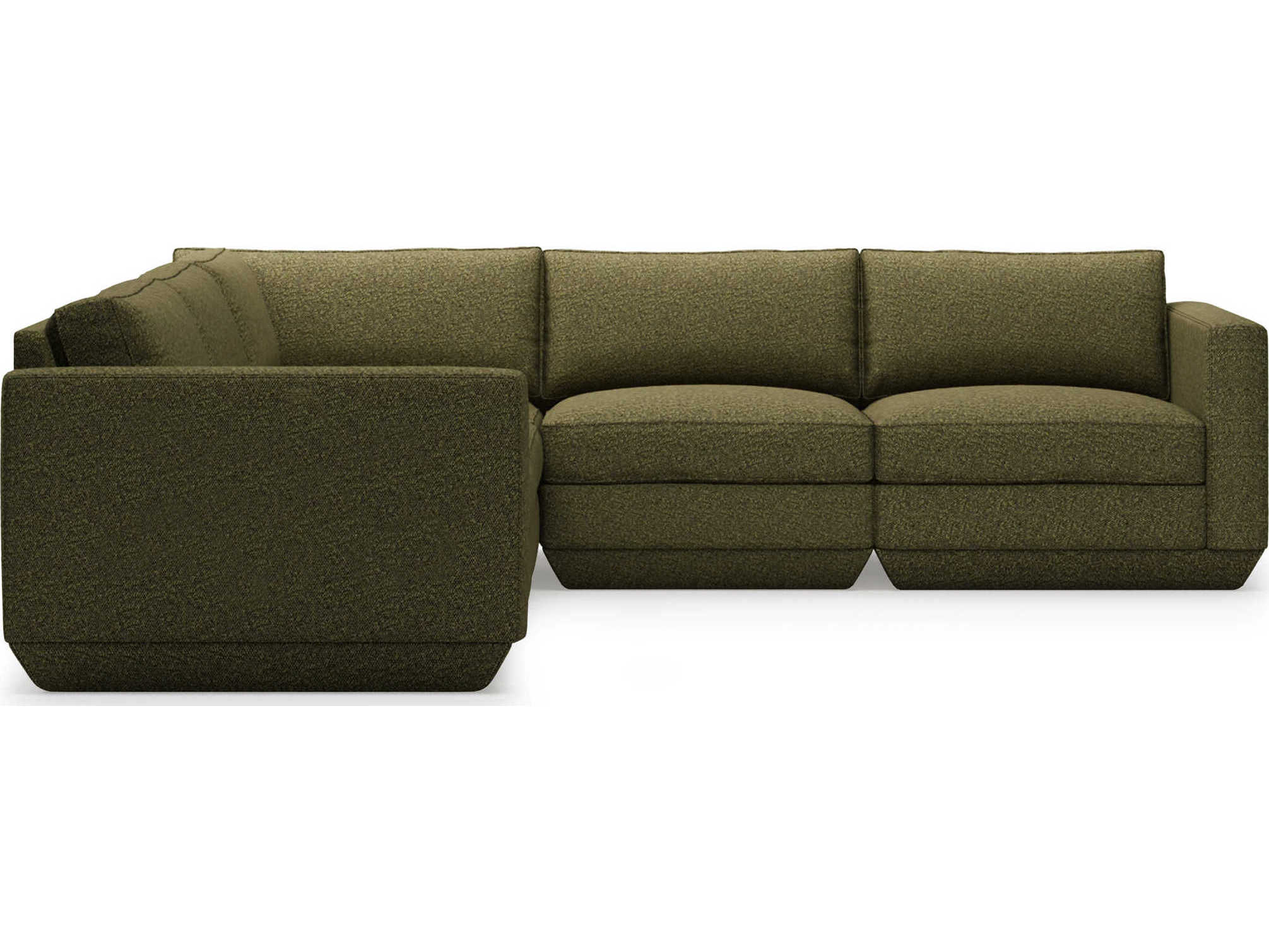 Gus* Modern Podium Green Upholstered Sectional Sofa