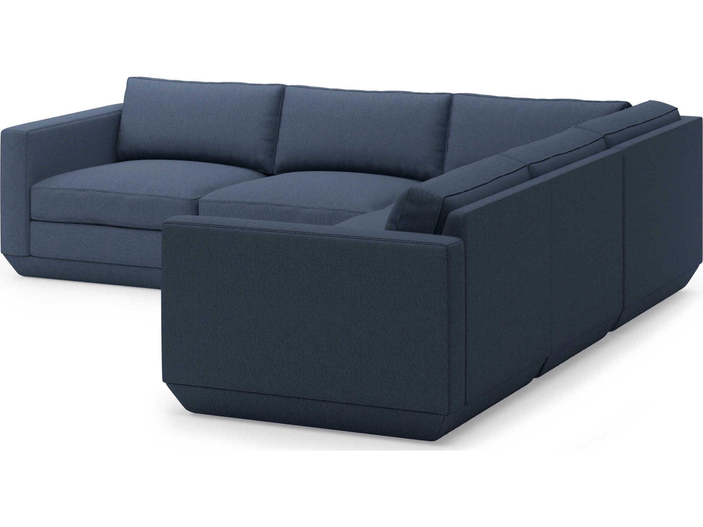 Gus* Modern Podium Blue Upholstered Sectional Sofa