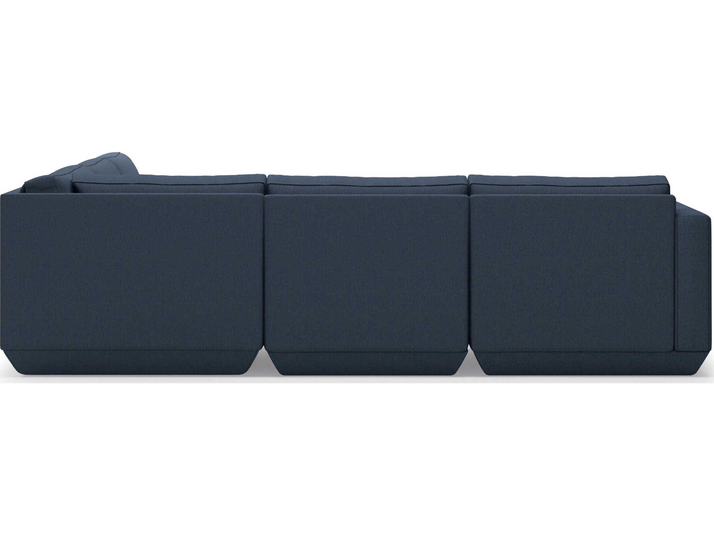 Gus* Modern Podium Blue Upholstered Sectional Sofa
