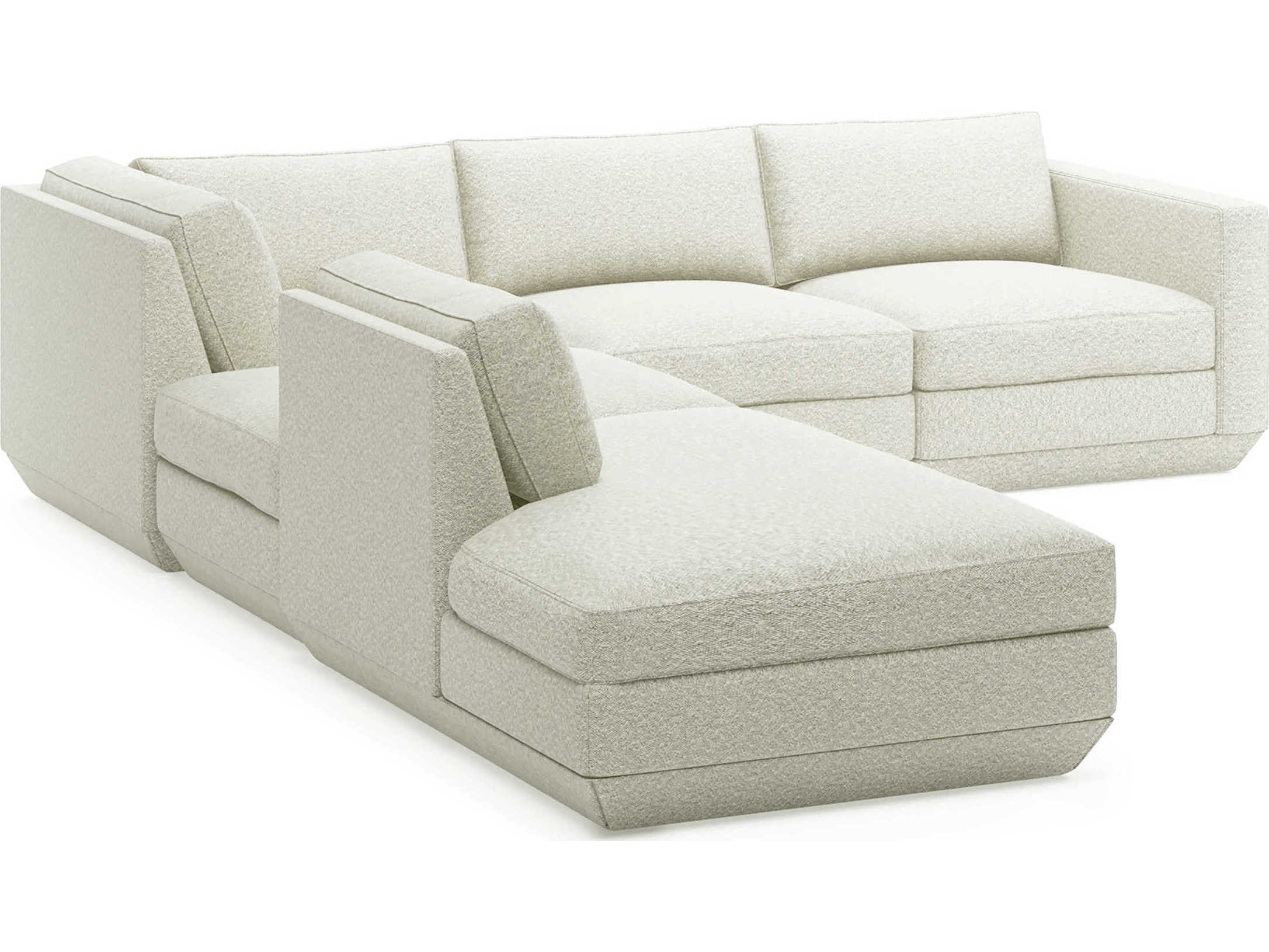Gus* Modern Podium White Upholstered Sectional Sofa