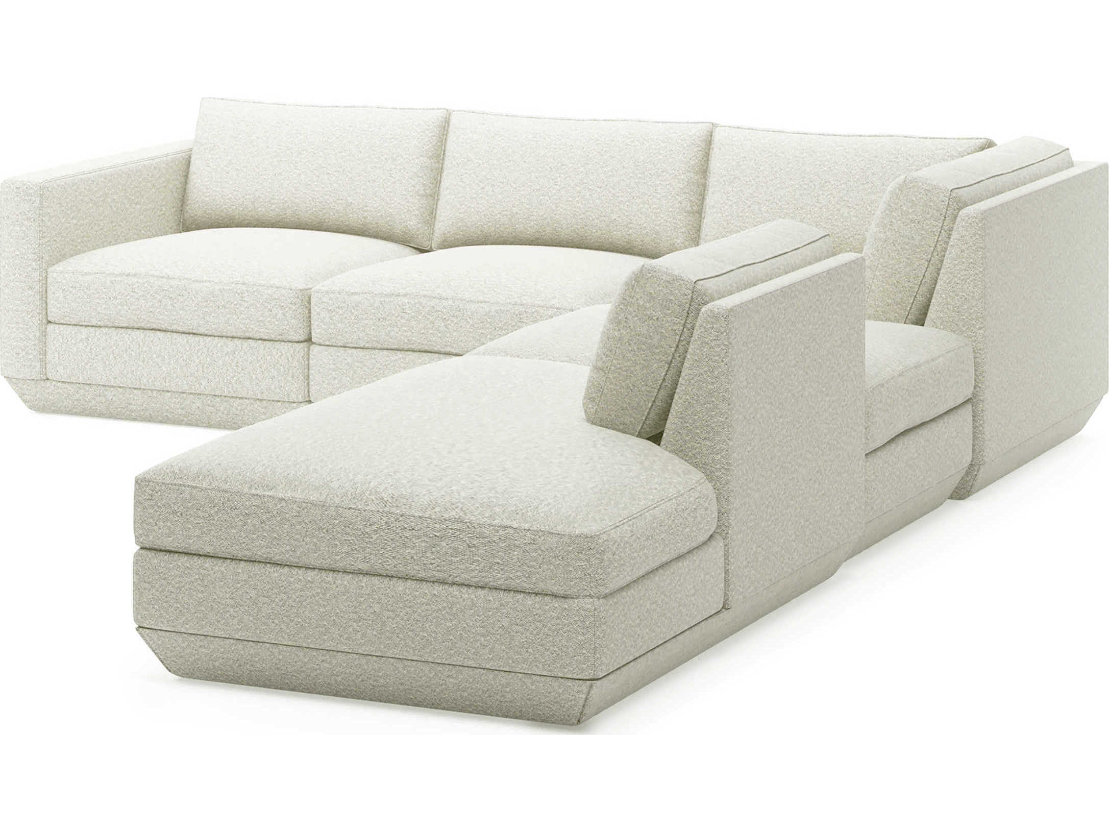 Gus* Modern Podium White Upholstered Sectional Sofa