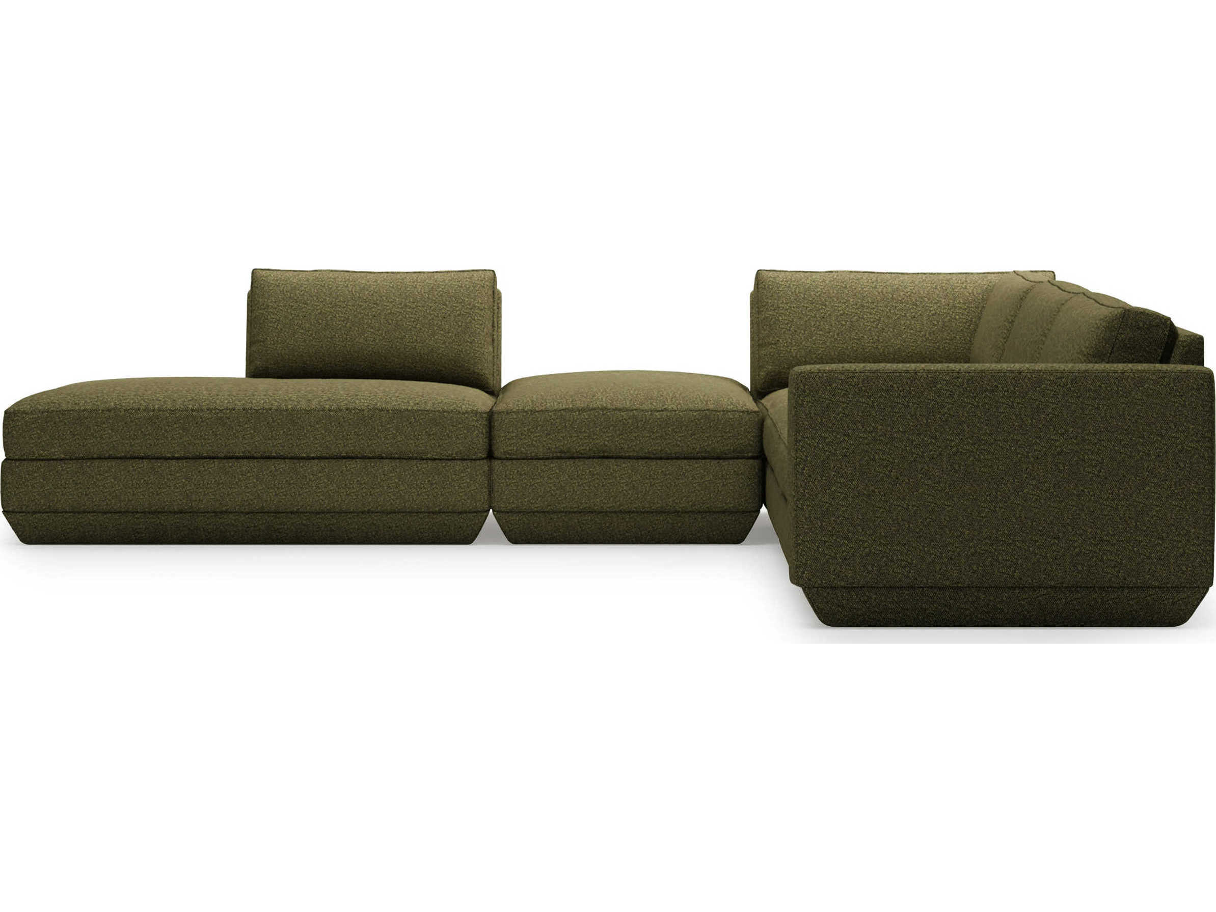 Gus* Modern Podium Green Upholstered Sectional Sofa