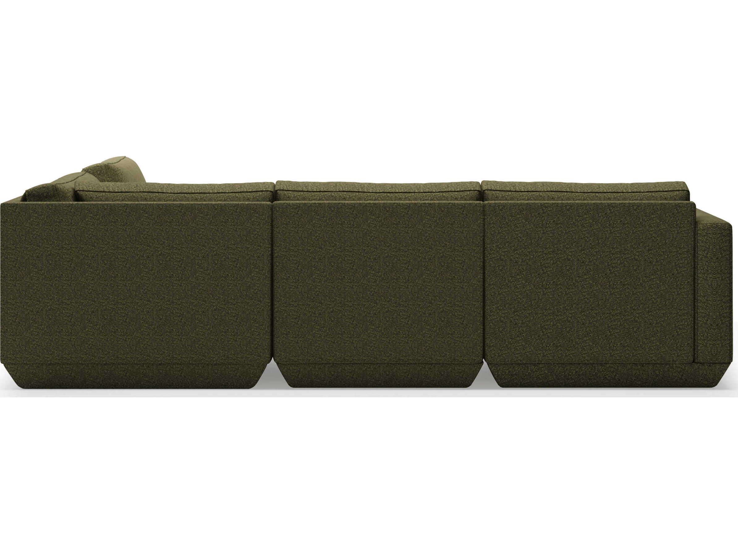 Gus* Modern Podium Green Upholstered Sectional Sofa