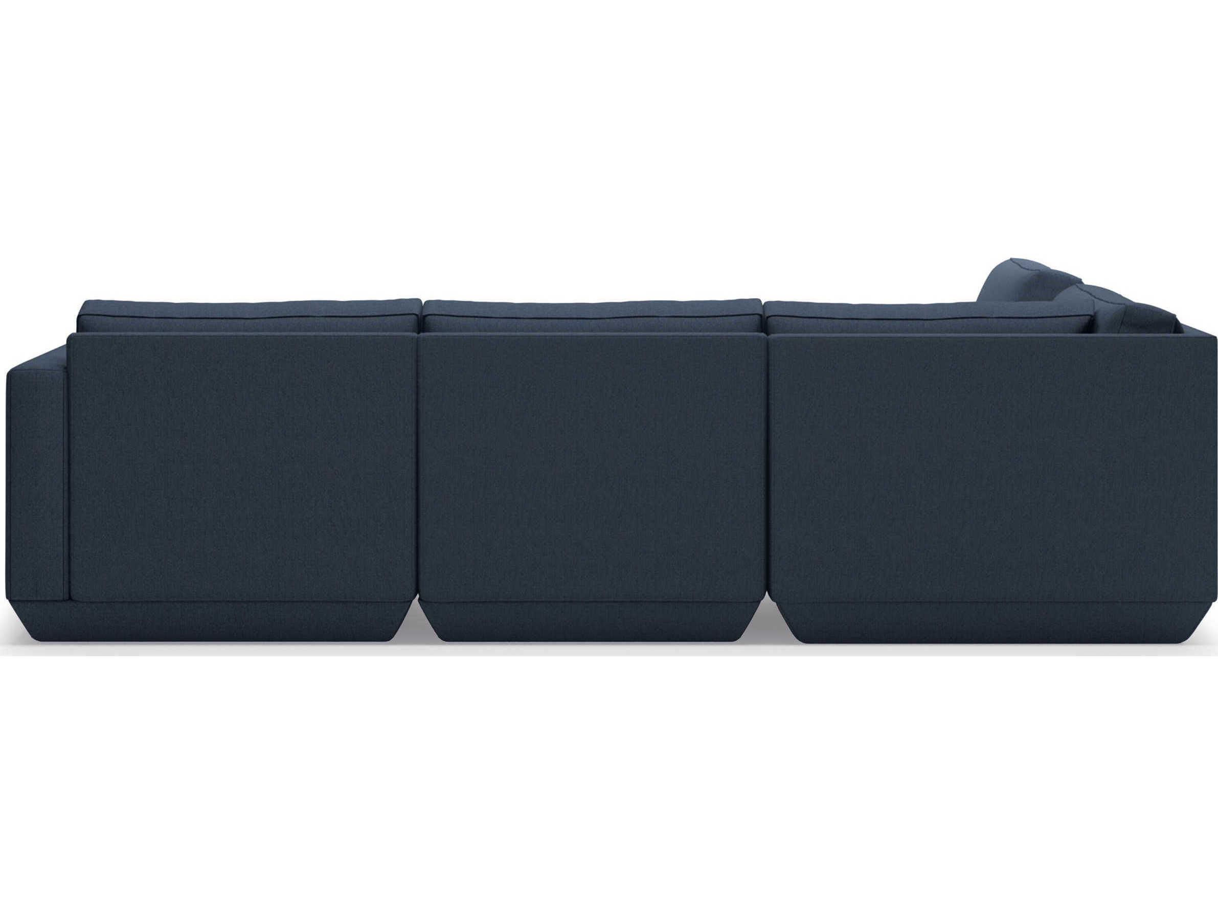 Gus* Modern Podium Blue Upholstered Sectional Sofa