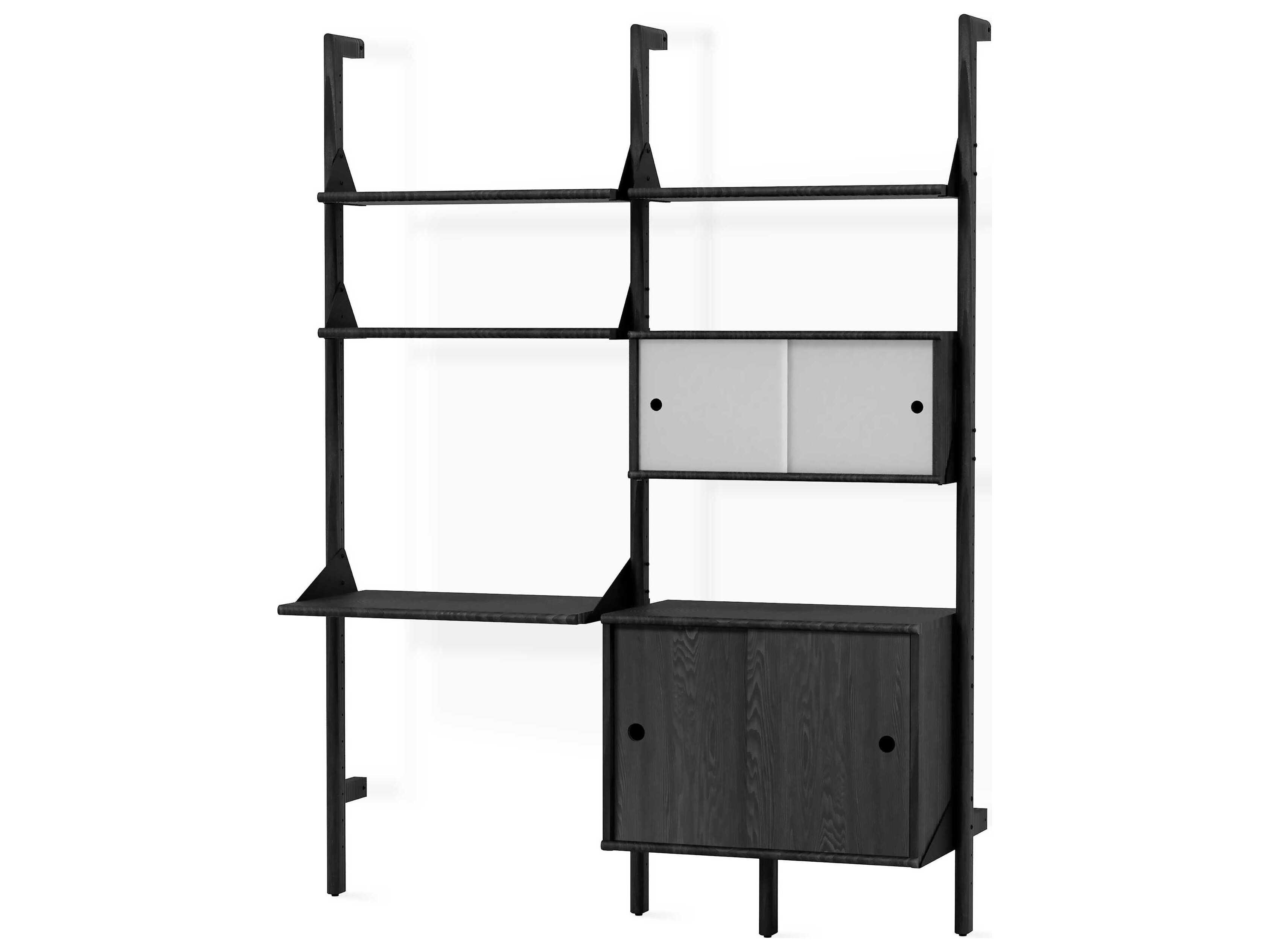 Gus* Modern Branch Black Ash Wood Leaning Ladder Desk