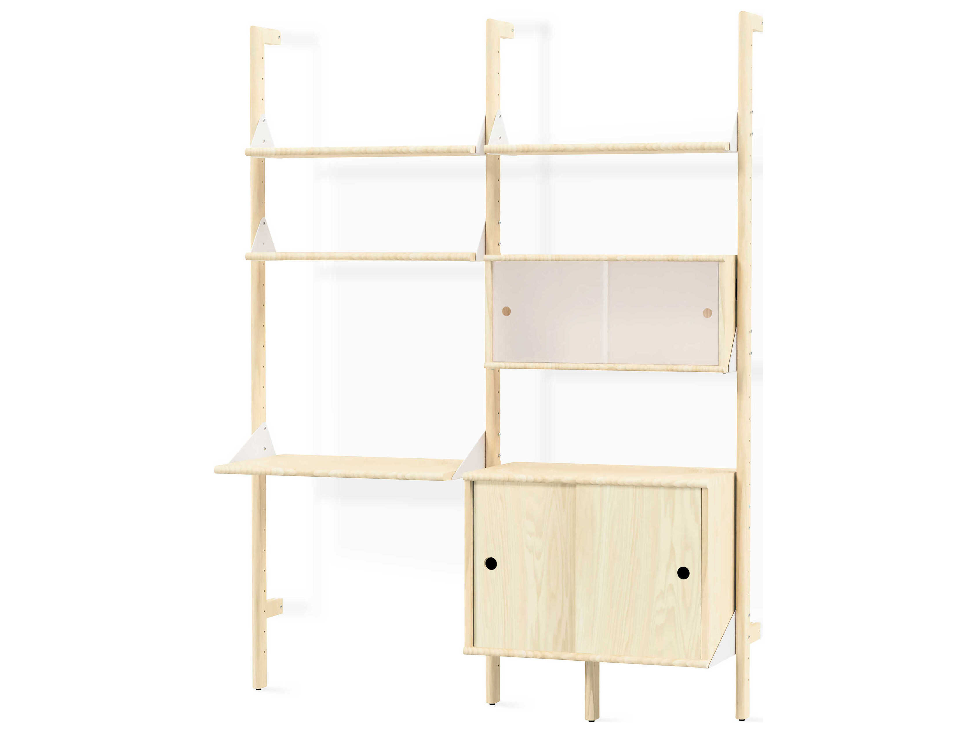 Gus* Modern Branch Blonde White Beige Ash Wood Leaning Ladder Desk