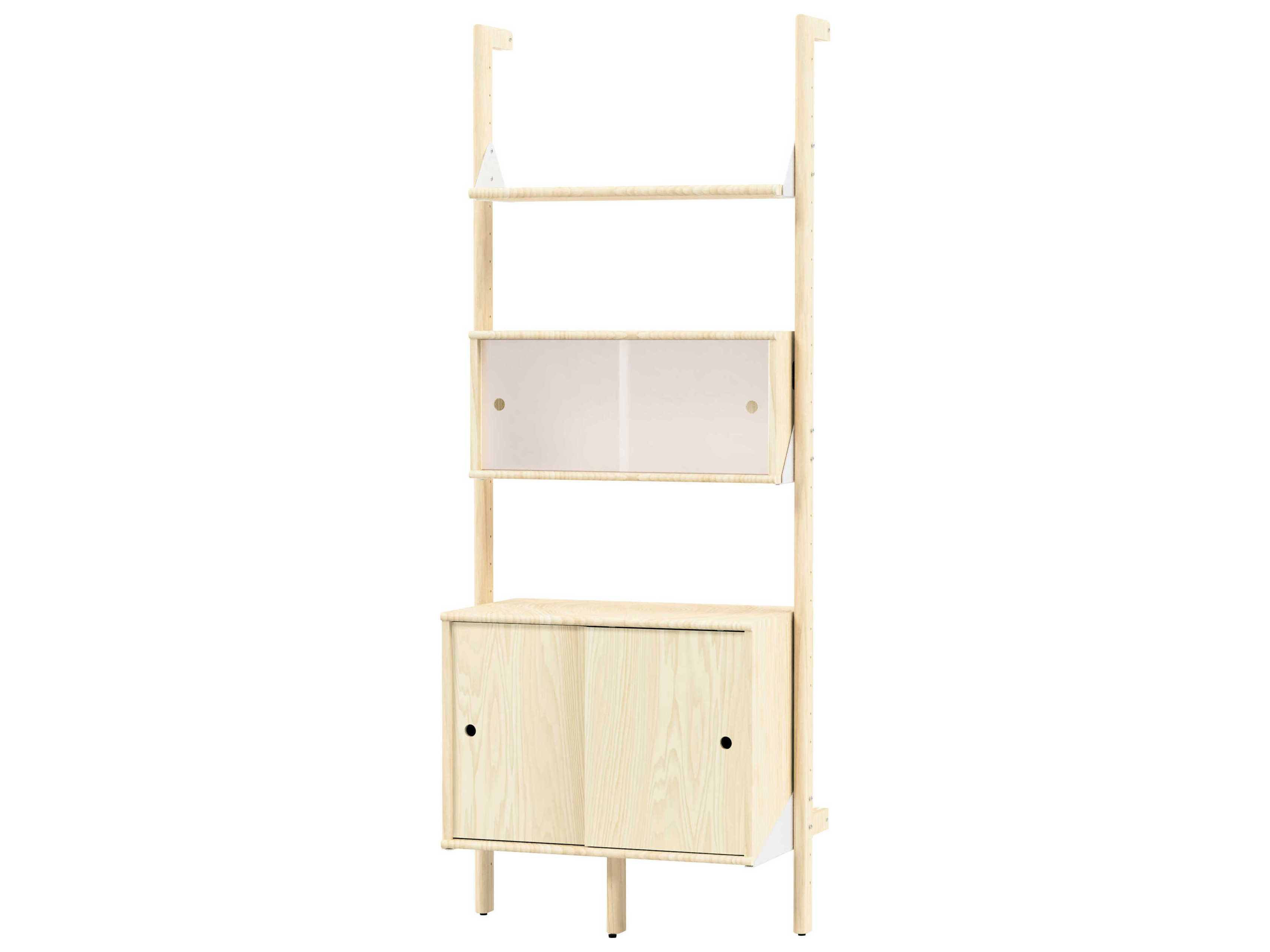 Gus* Modern Branch Blonde White Bookcase