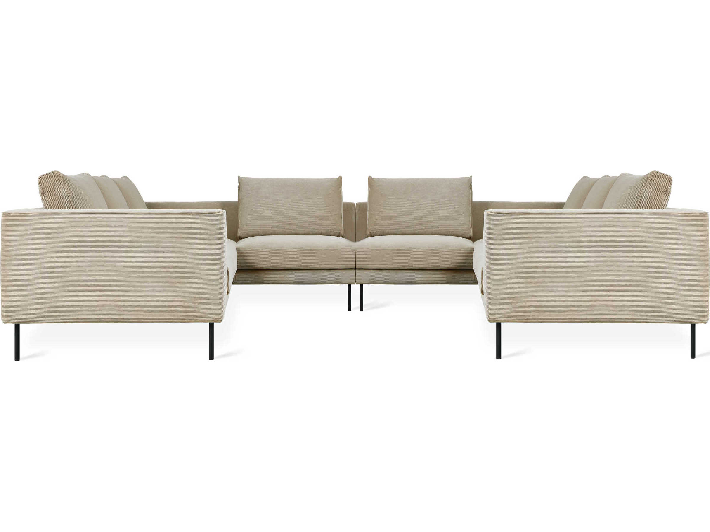 Gus* Modern Renfrew Beige Upholstered Sectional Sofa