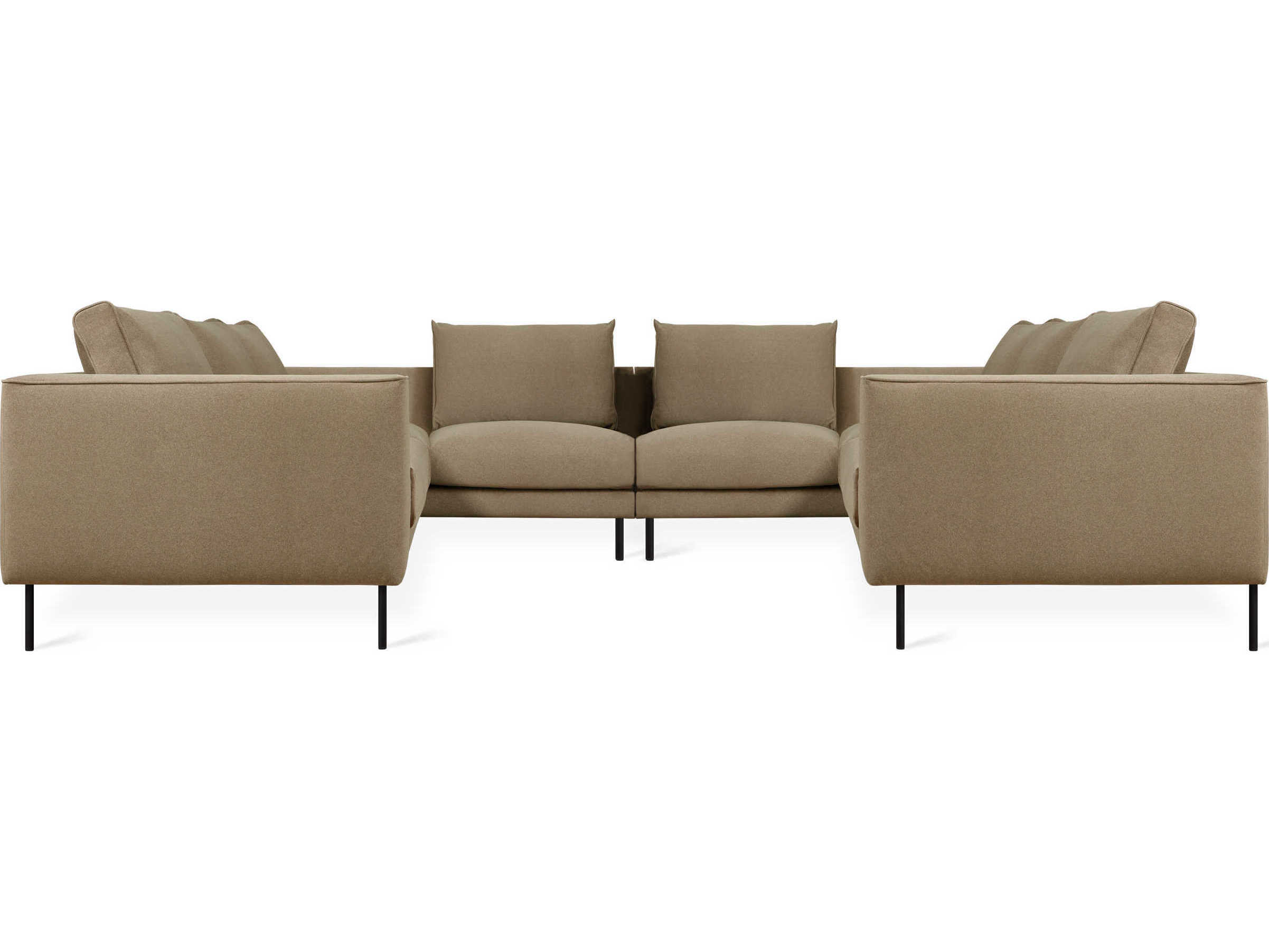 Gus* Modern Renfrew Black Upholstered Sectional Sofa