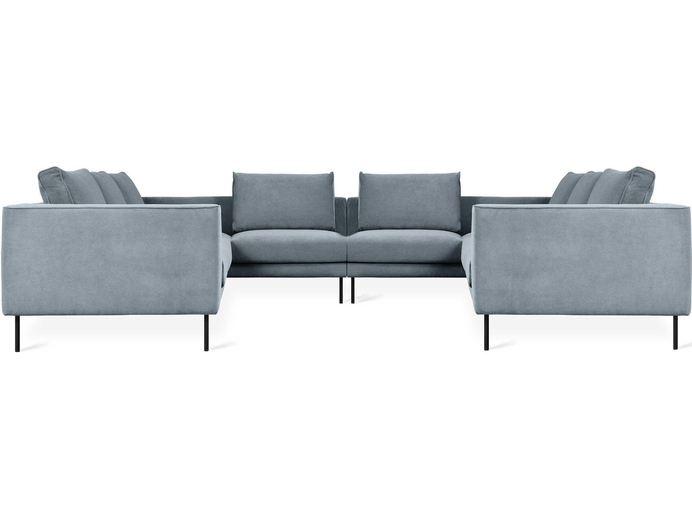 Gus* Modern Renfrew Black Upholstered Sectional Sofa