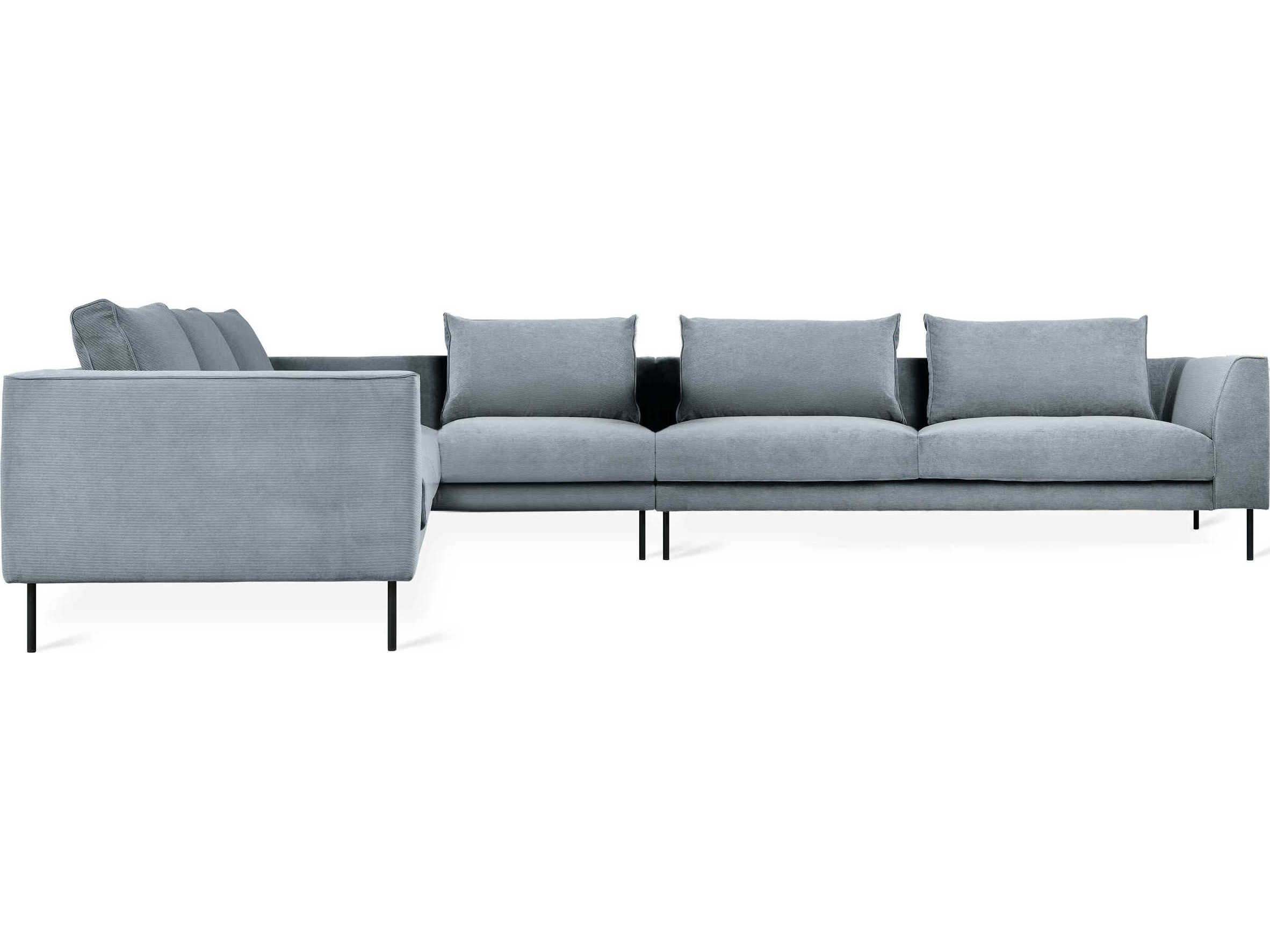 Gus* Modern Renfrew Black Upholstered Sectional Sofa