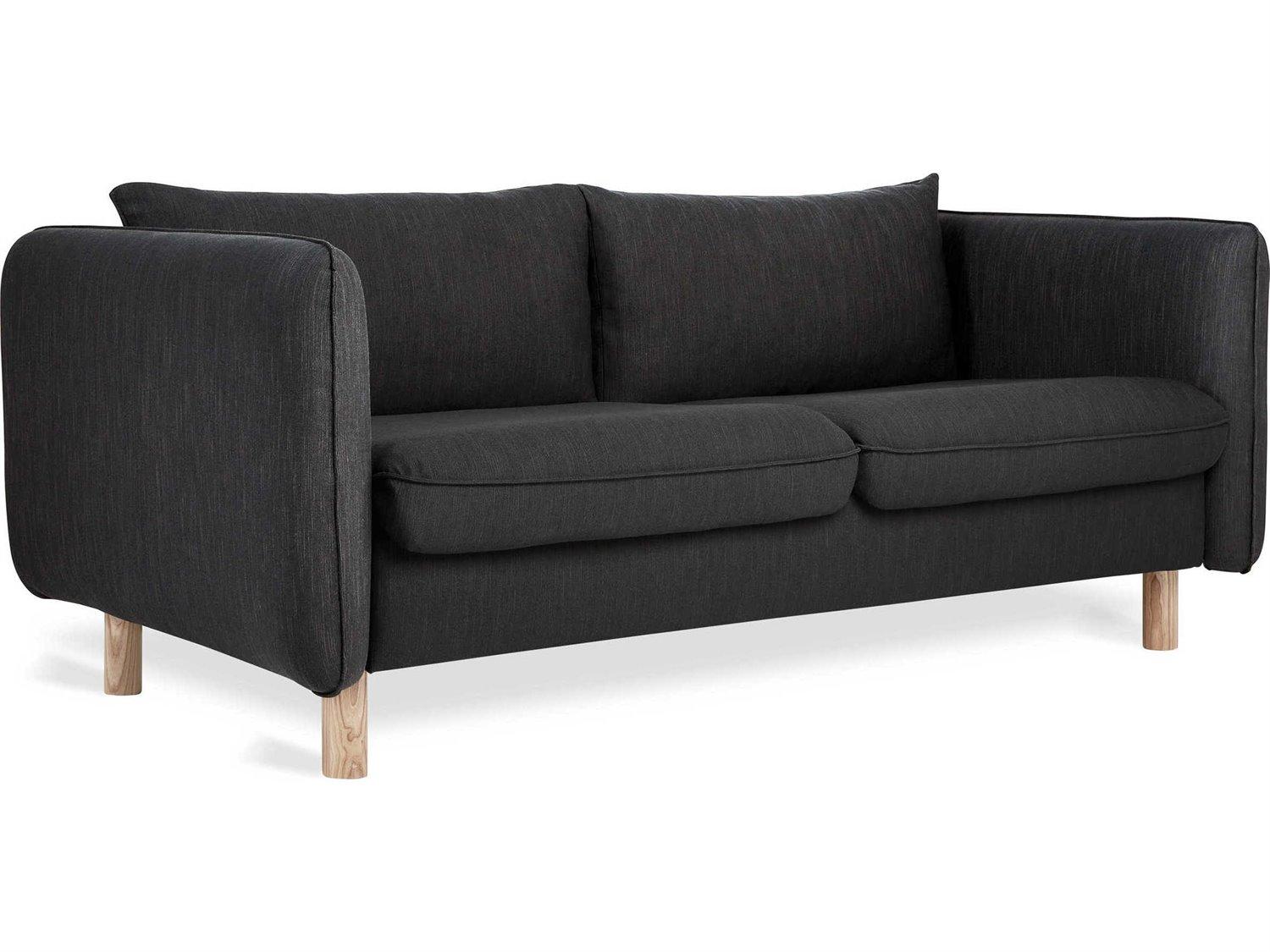 Gus* Modern Rialto Stria Haze Black Upholstered Sofa Bed