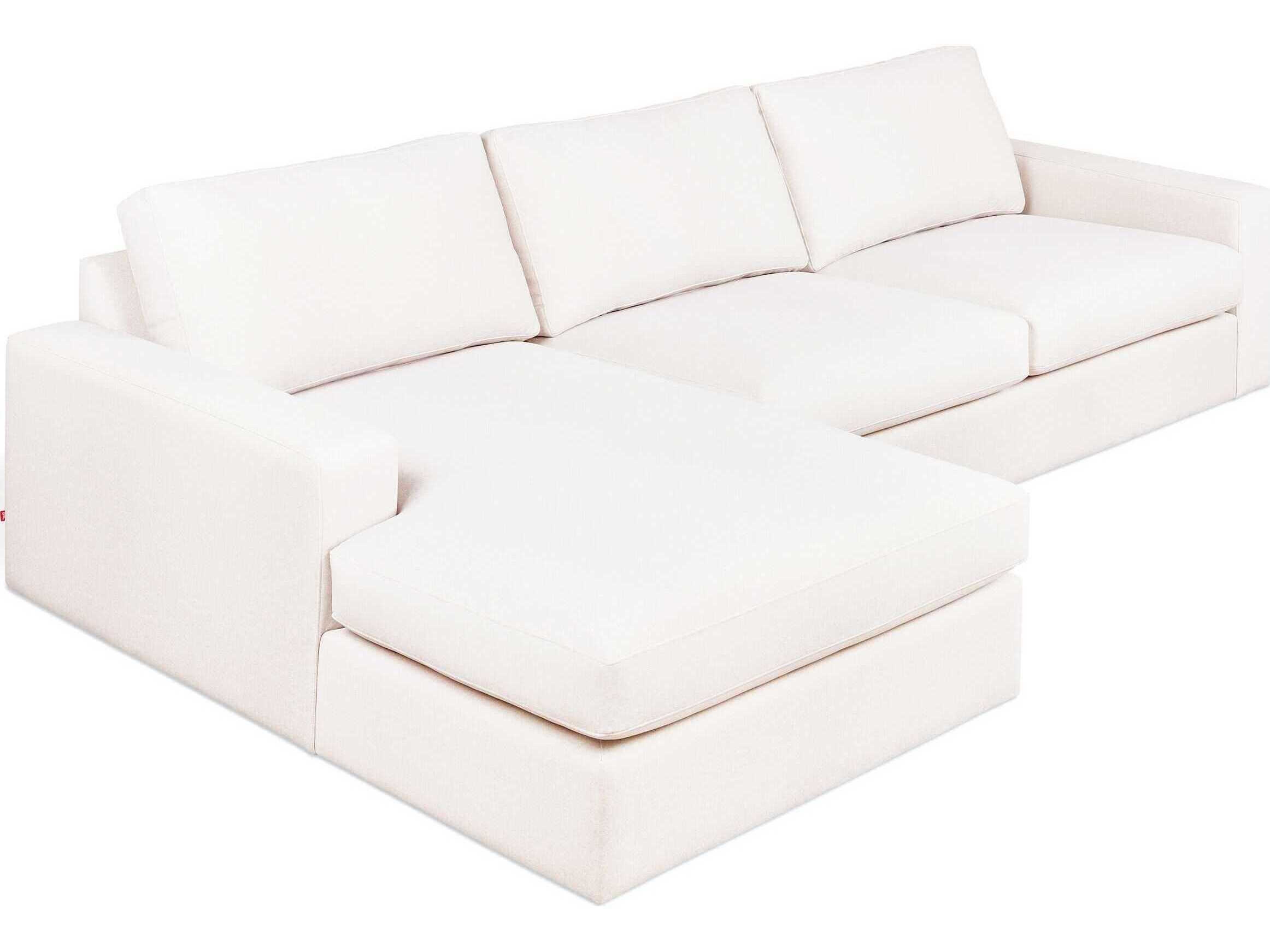 Gus* Modern Ashdale White Upholstered Sectional Sofa