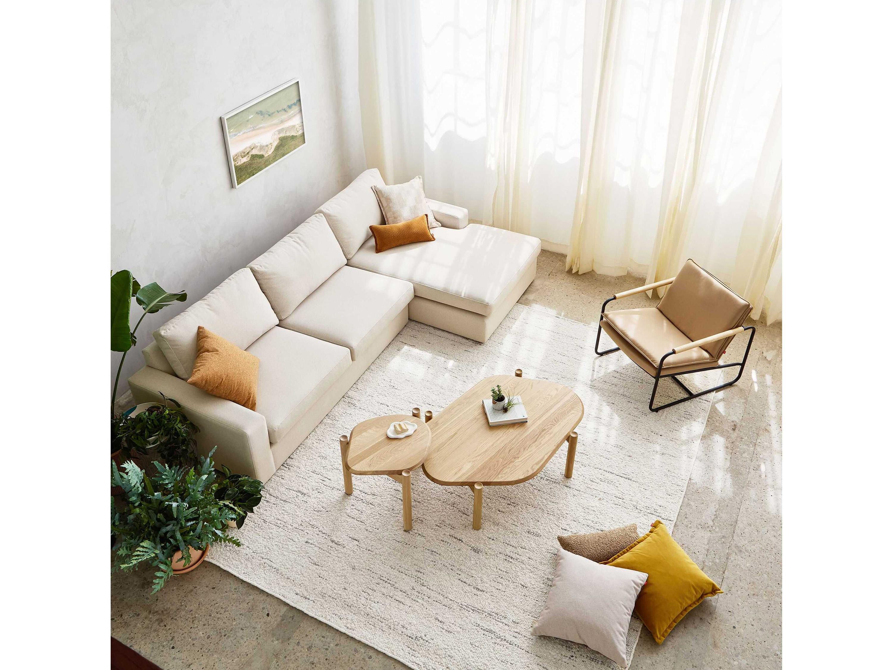 Gus* Modern Ashdale White Upholstered Sectional Sofa