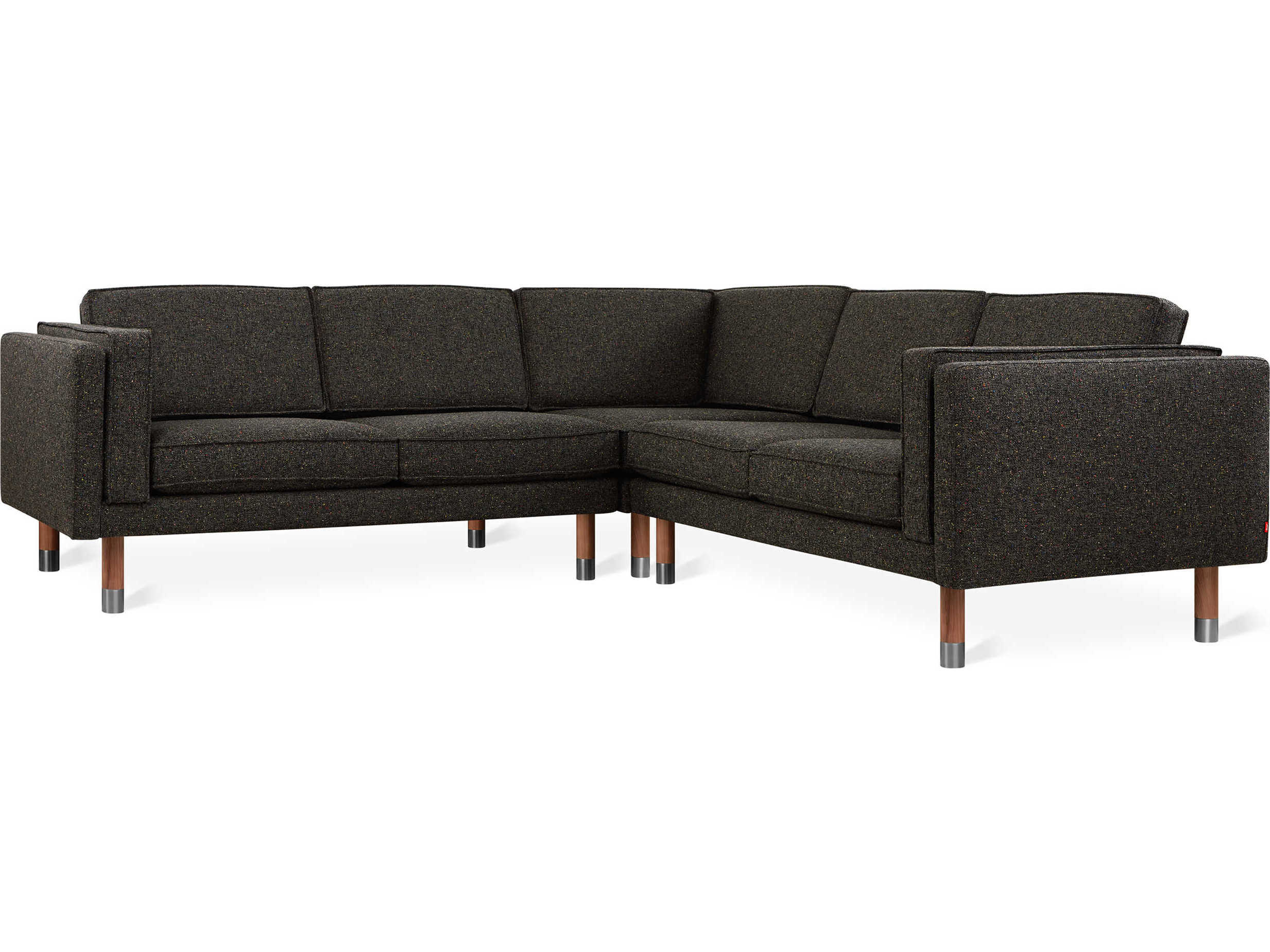 Gus* Modern Augusta Black Upholstered Sectional Sofa