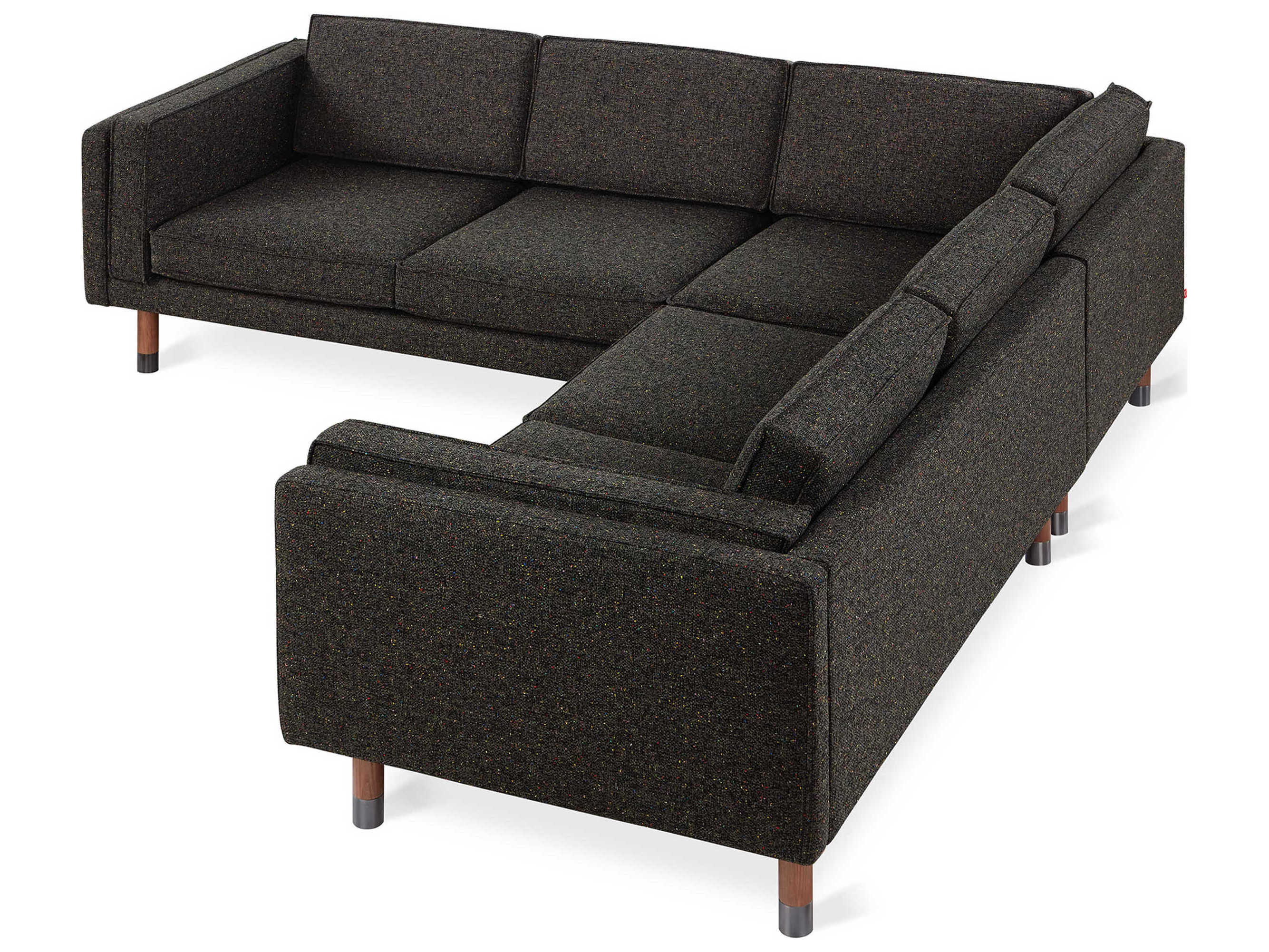 Gus* Modern Augusta Black Upholstered Sectional Sofa