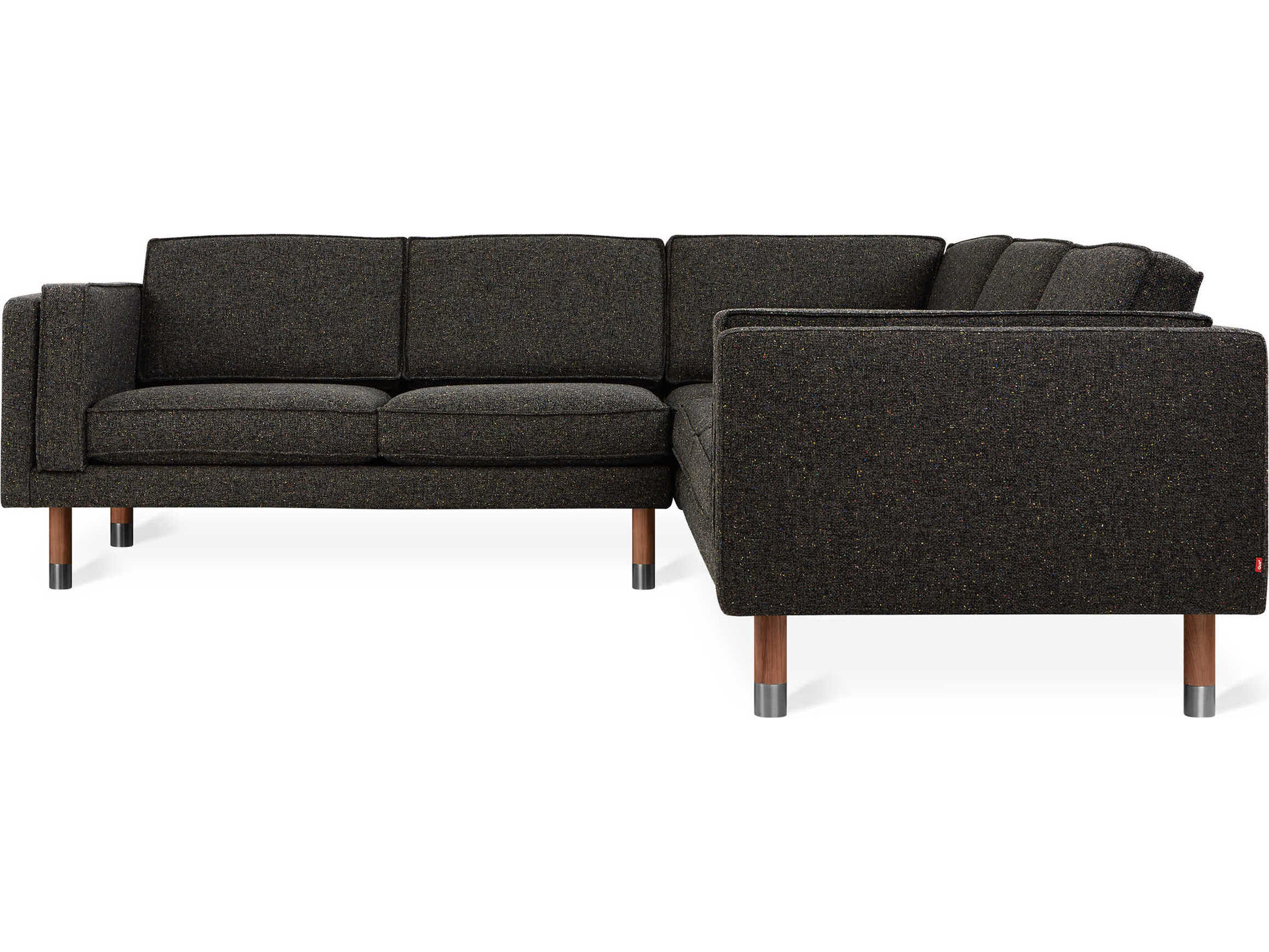 Gus* Modern Augusta Black Upholstered Sectional Sofa