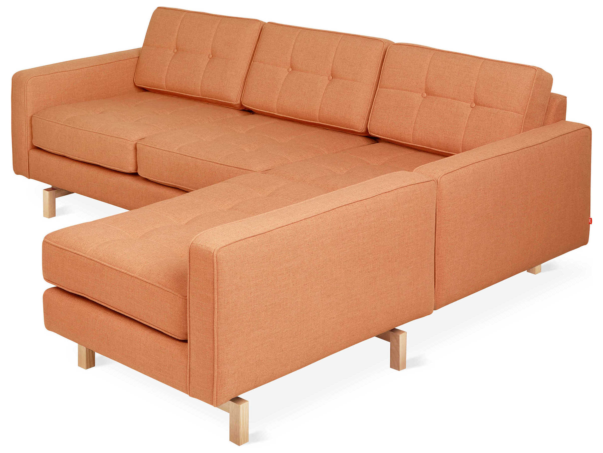 Gus* Modern Jane-2 Orange Upholstered Sectional Sofa