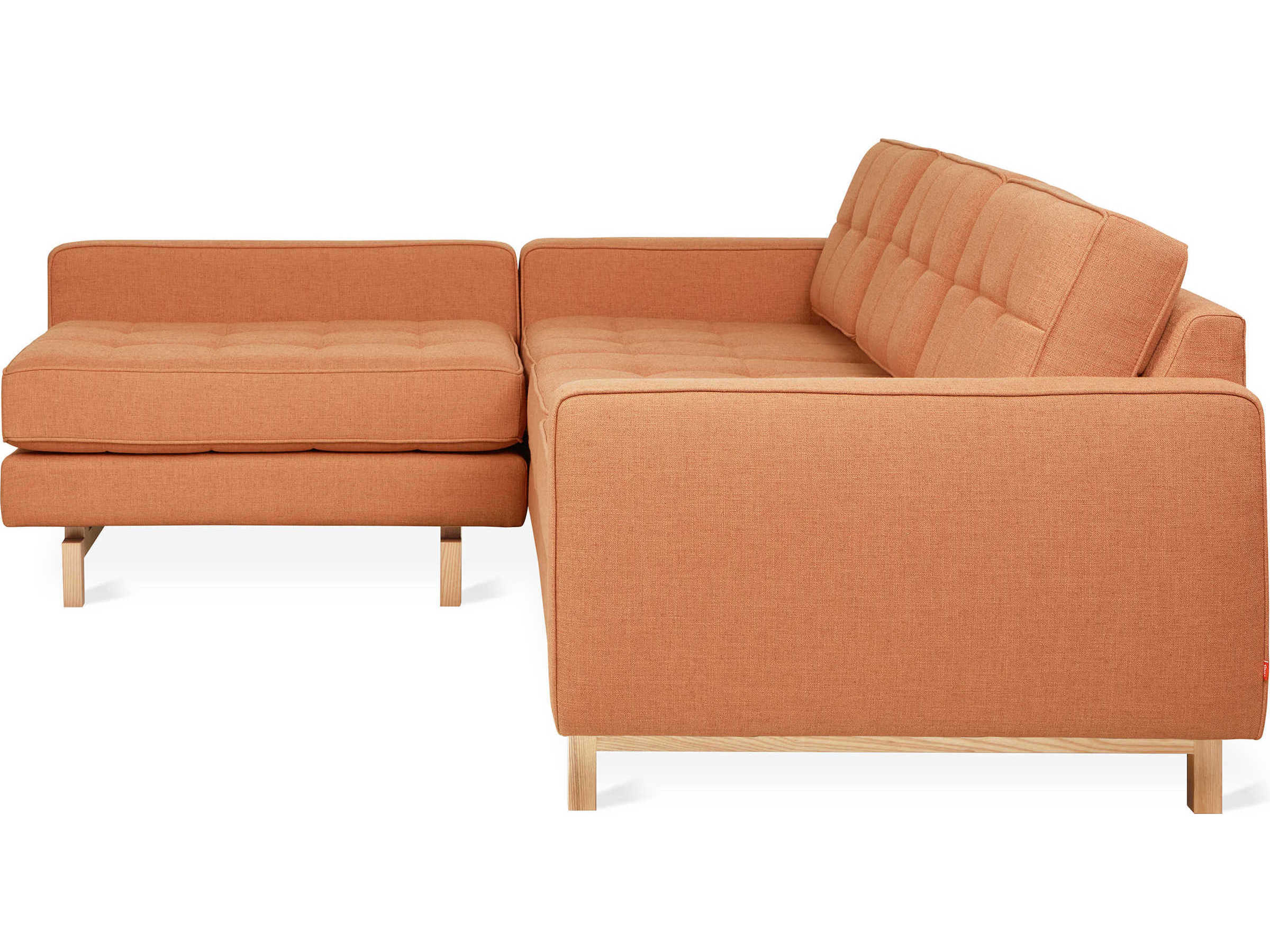 Gus* Modern Jane-2 Orange Upholstered Sectional Sofa