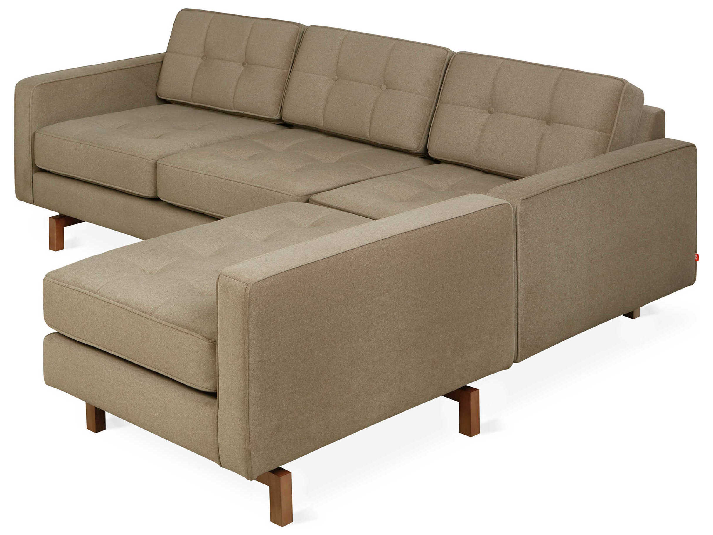Gus* Modern Jane-2 Green Upholstered Sectional Sofa