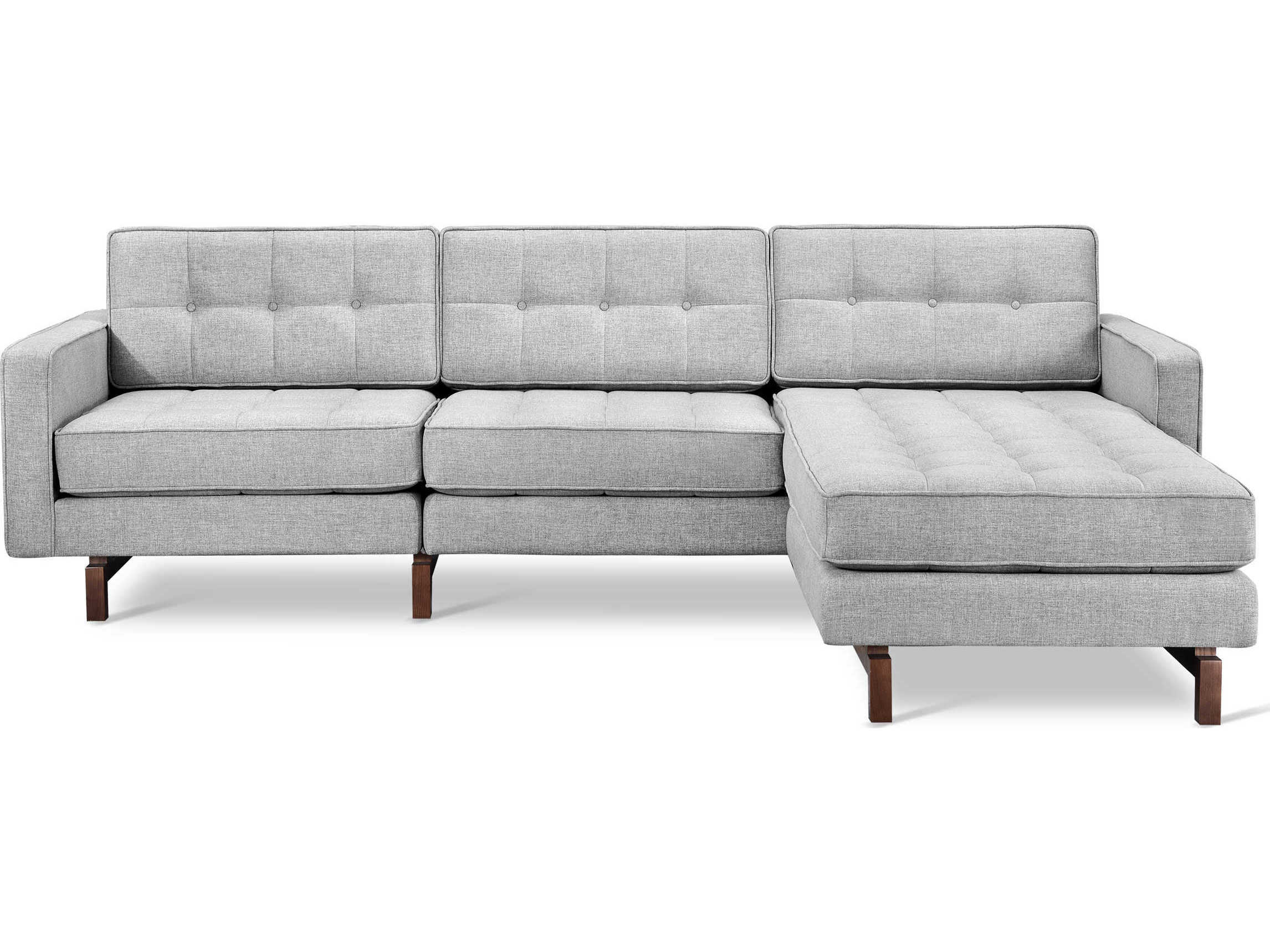 Gus* Modern Jane Tufted Brown Upholstered Sectional Sofa