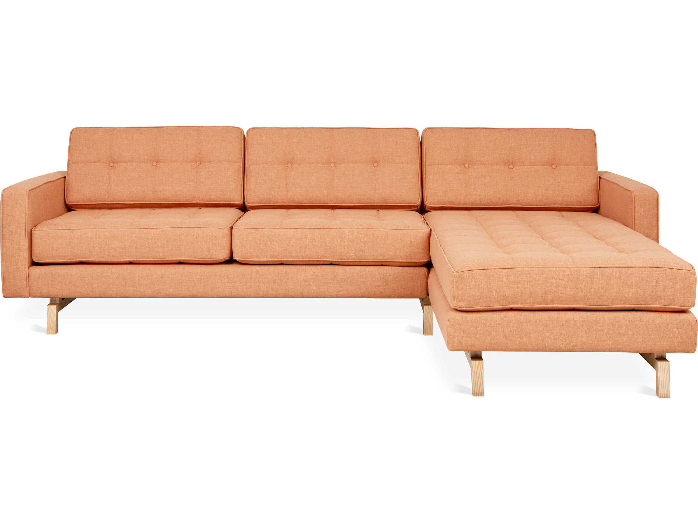 Gus* Modern Jane-2 Orange Upholstered Sectional Sofa