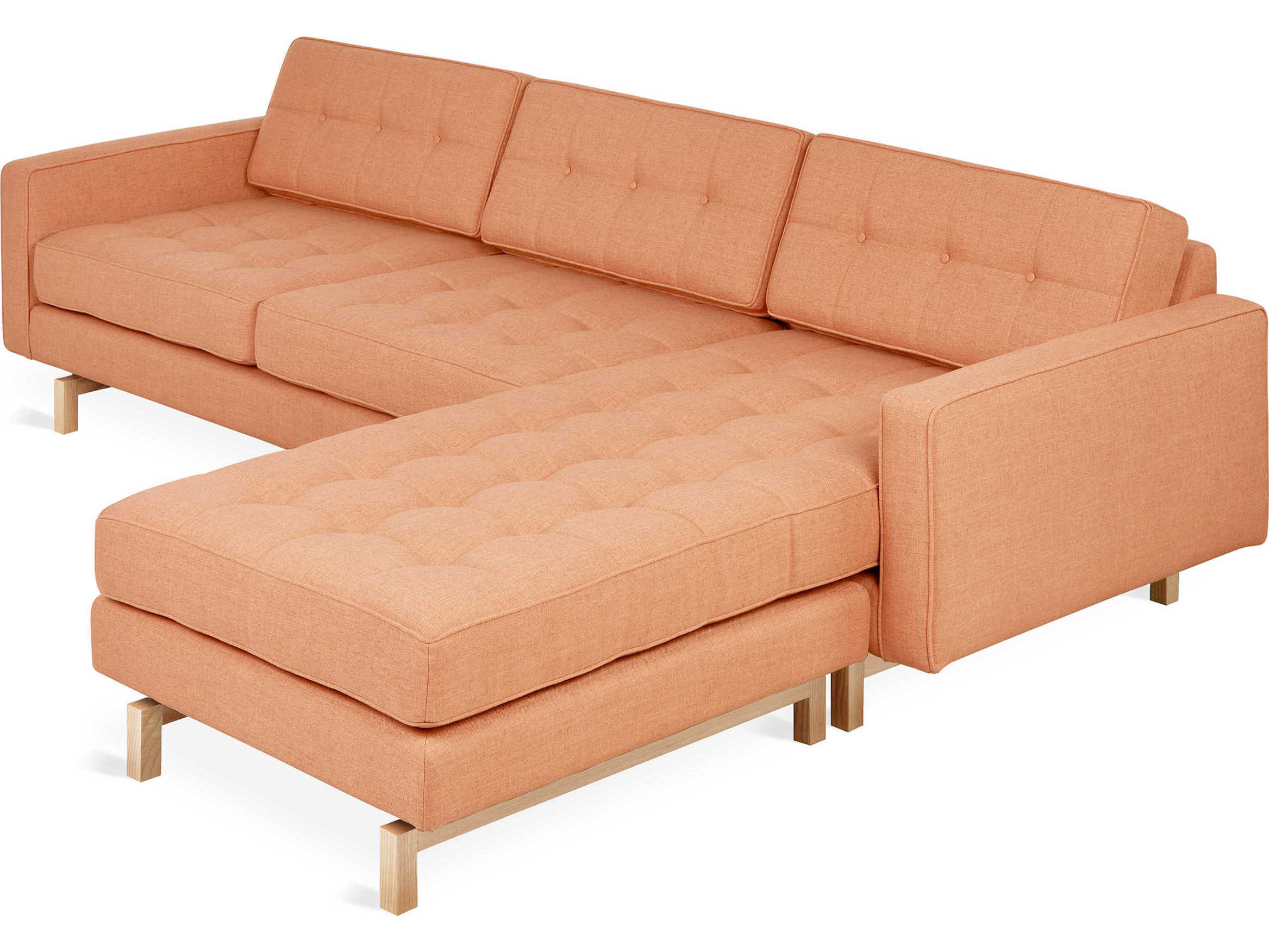 Gus* Modern Jane-2 Orange Upholstered Sectional Sofa